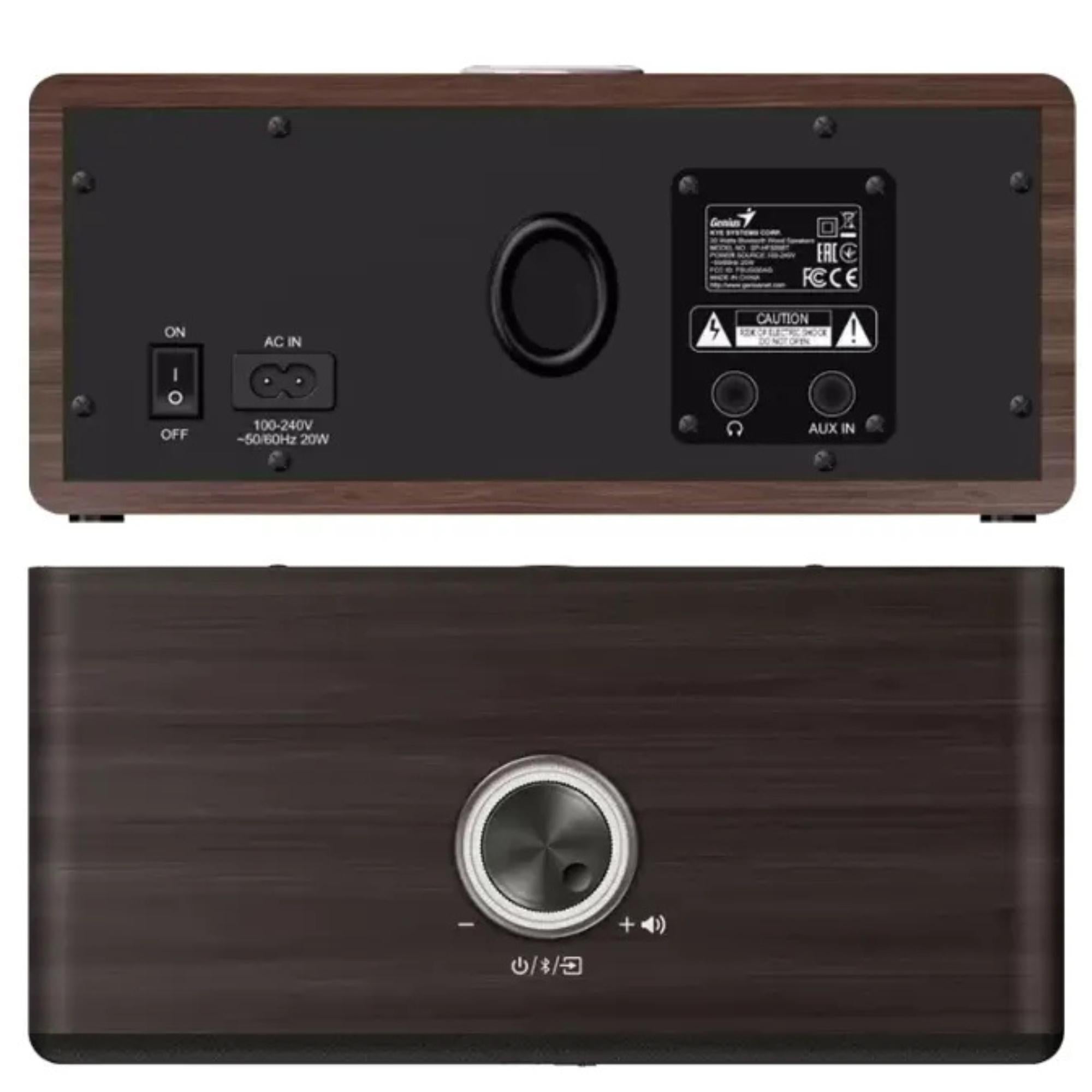 Parlante Genius Dark Brown Elegant 20W RMS Bluetooth HF505BT