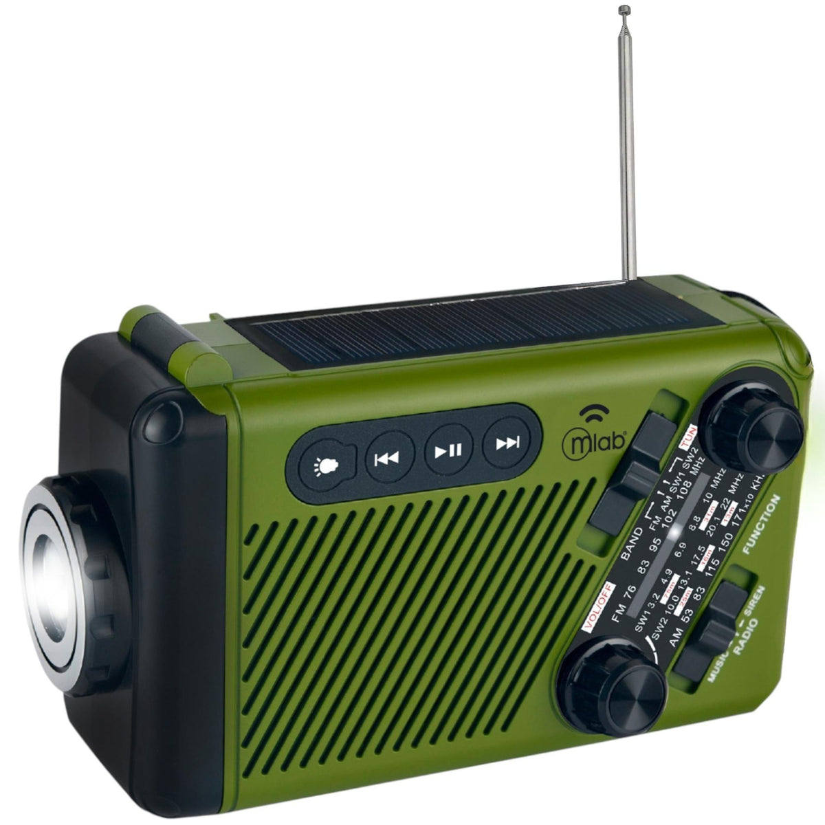 Radio de Emergencia Solar Recargable + Dinamo AM/ FM/ SW/ BT Green Edition
