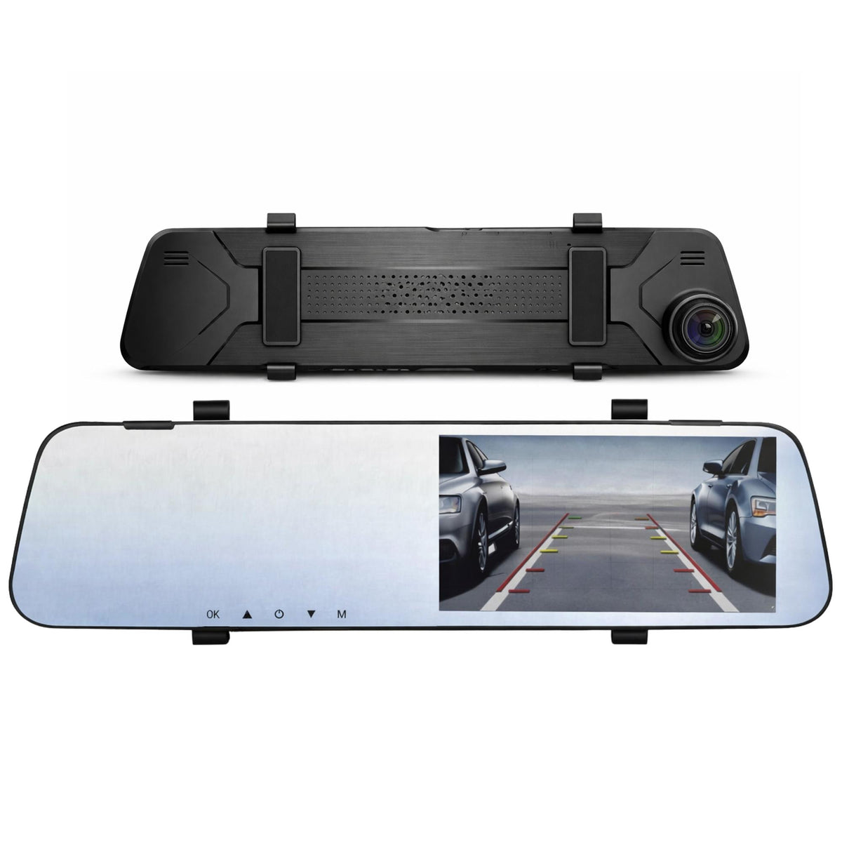 Dashcam Espejo Retrovisor Dual Cámara Frontal y Trasera FHD