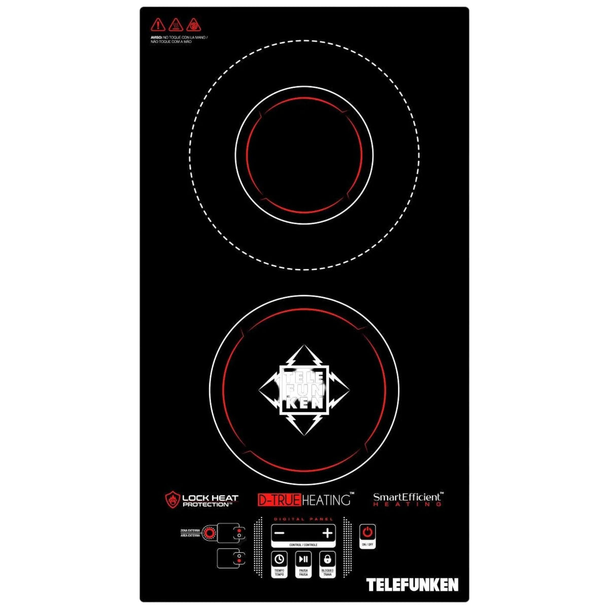 Cocina Eléctrica Encimera Dual Vitrocerámica Touch 3200W SEC