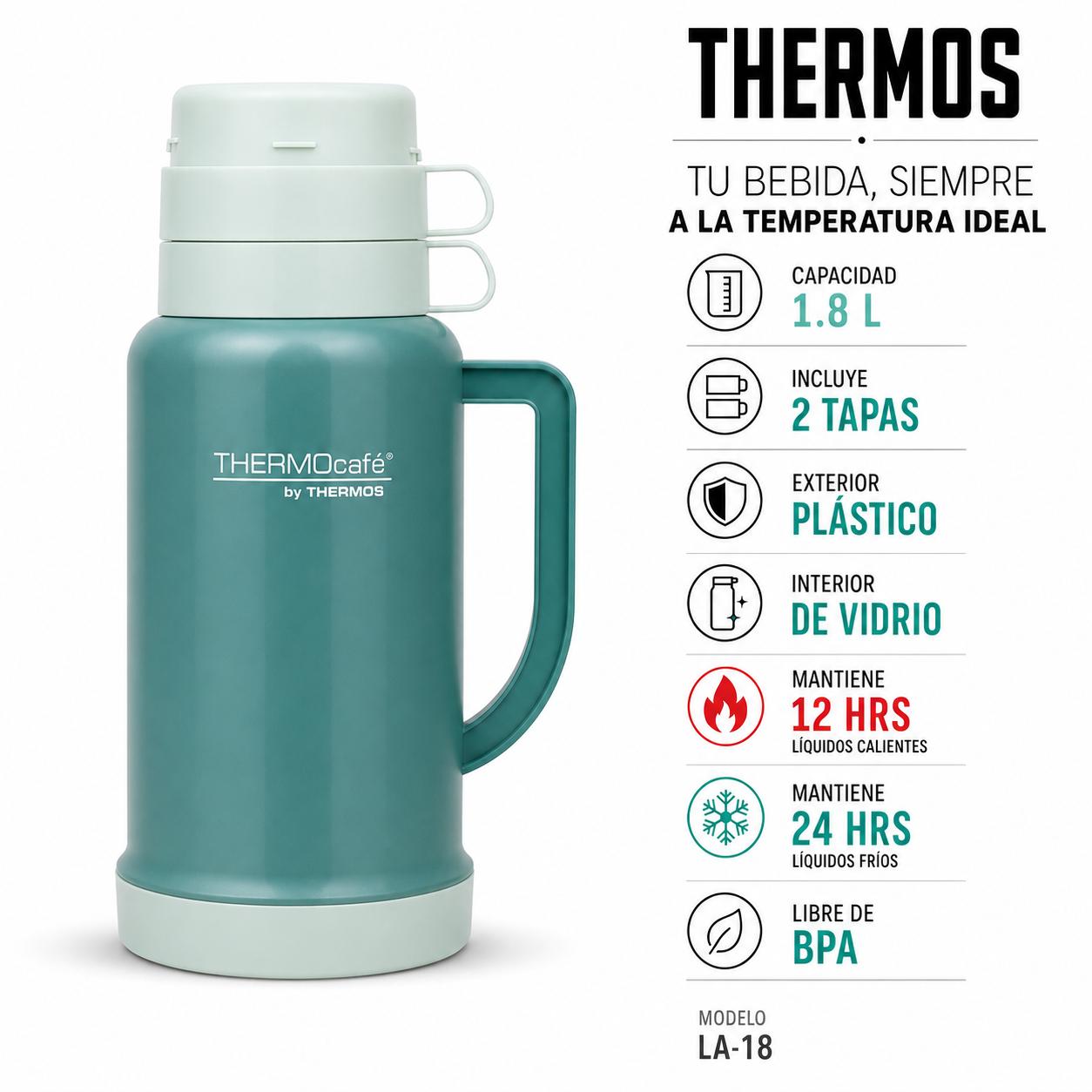 Termo para Liquidos Thermos 1.8L Verde 12H/24H