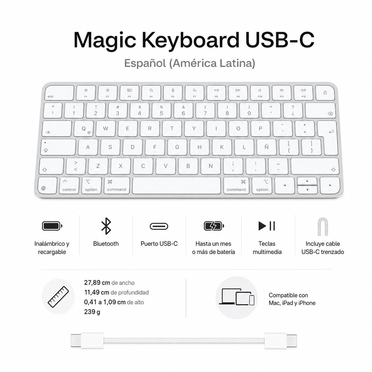 Teclado Apple Magic Whie Edition Español Latioamerica