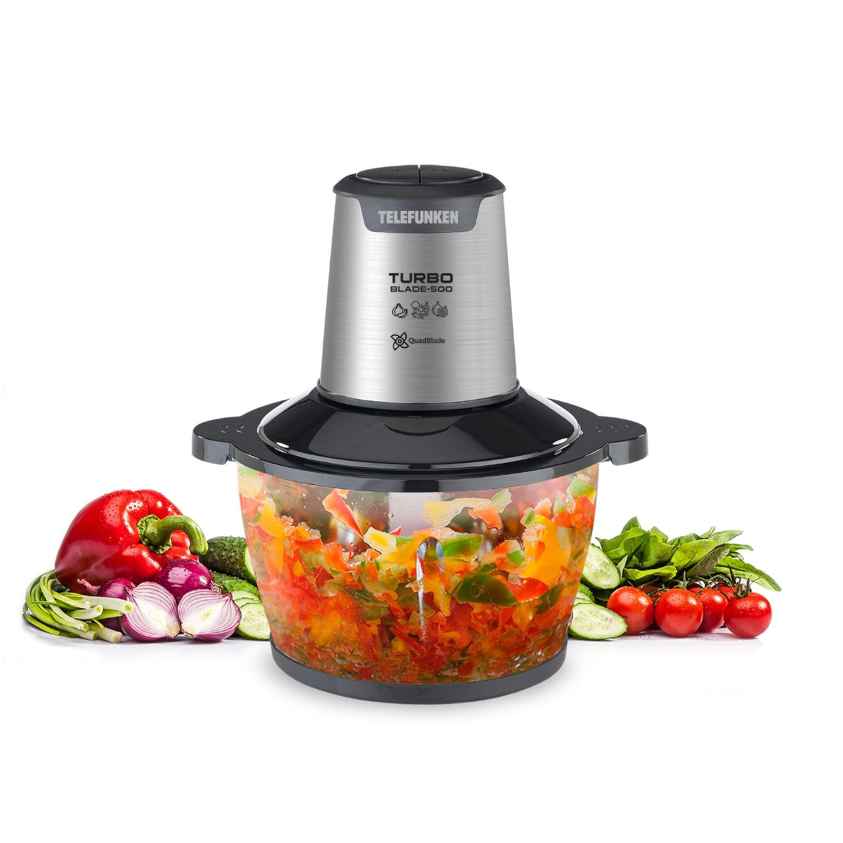 Picadora de Alimentos Turbo Blade 600W Bowl Vidrio 1.5 LT