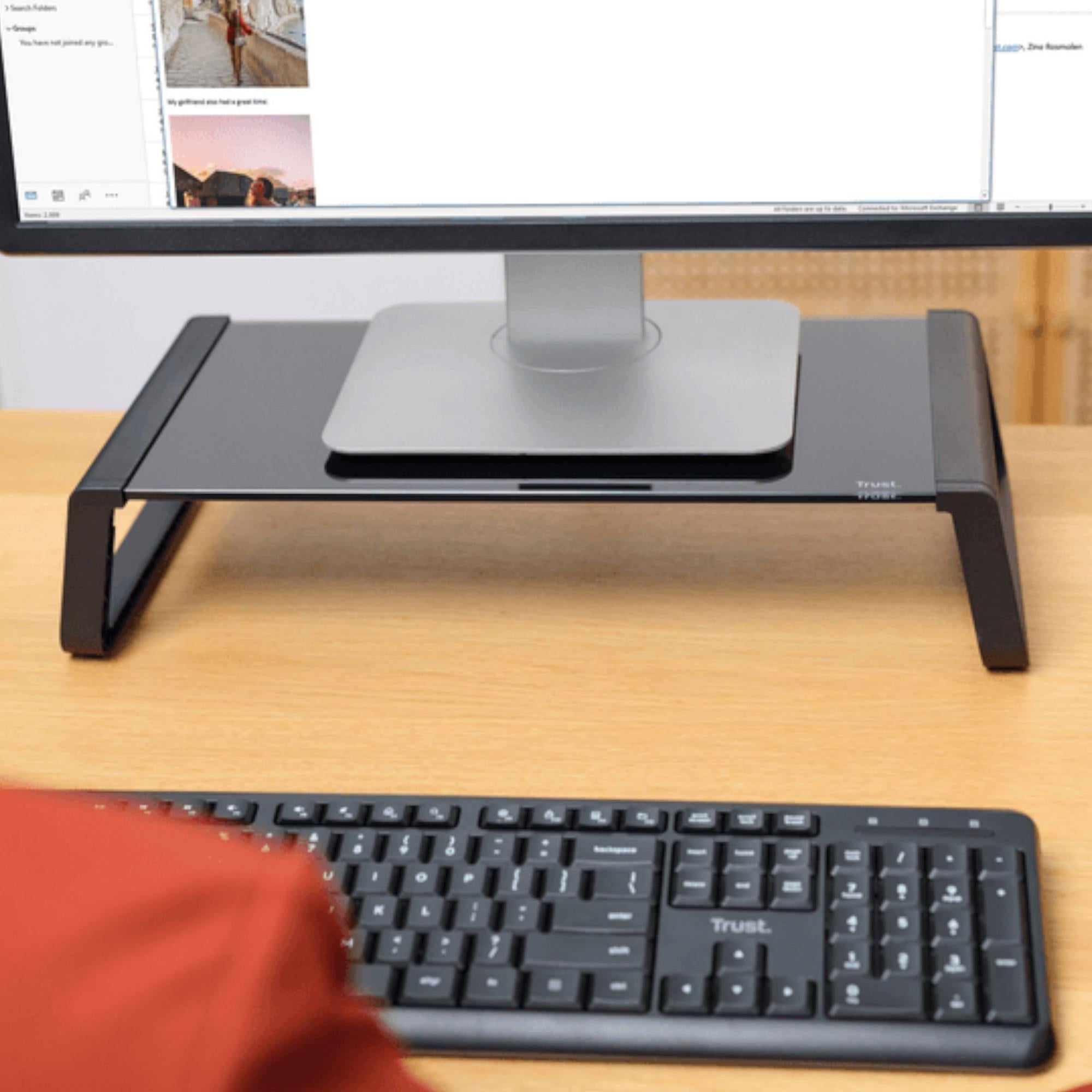 Soporte de Monitor Trust Monta Premium Tempered GLASS Black