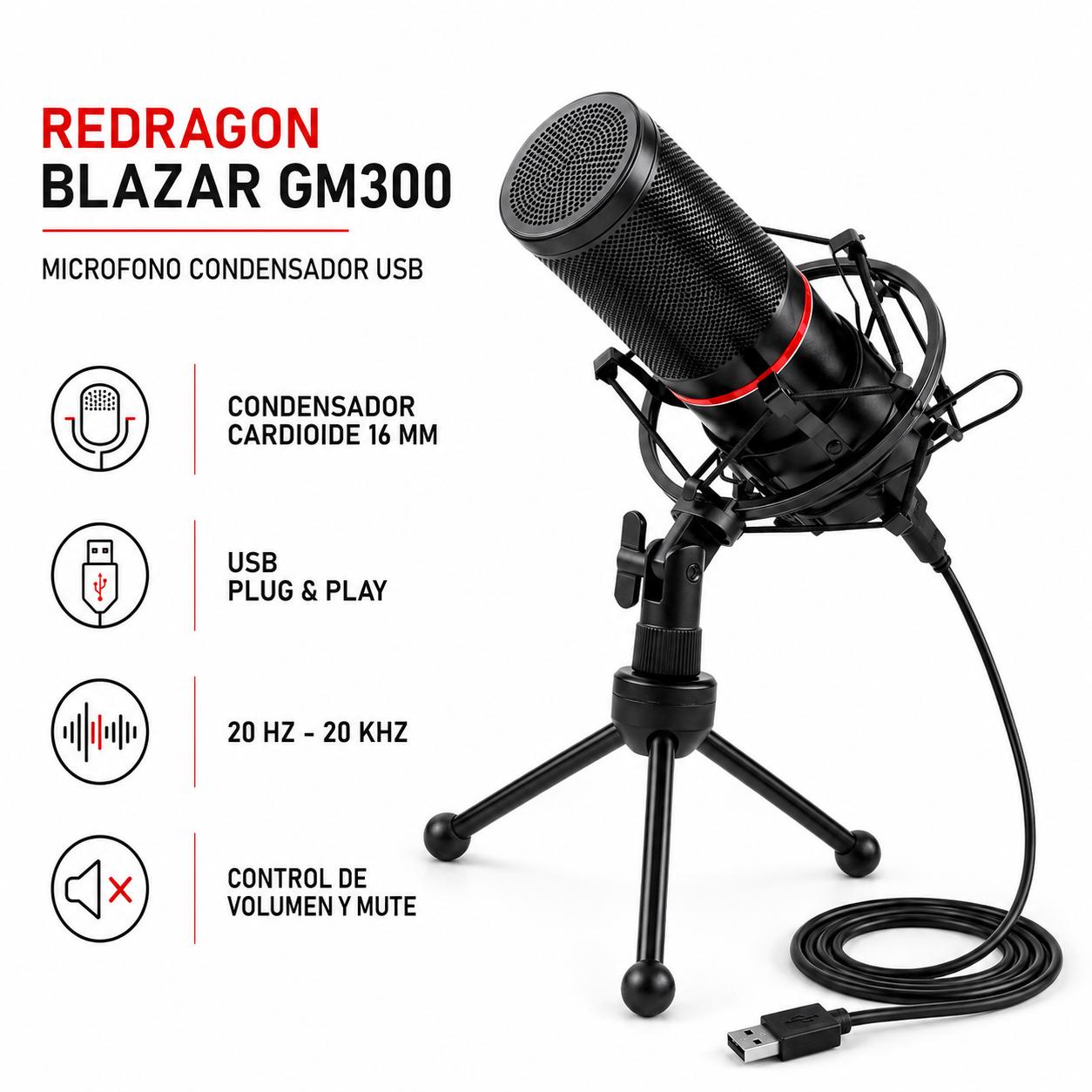 Micrófono Profesional Condensador USB Blazar GM300