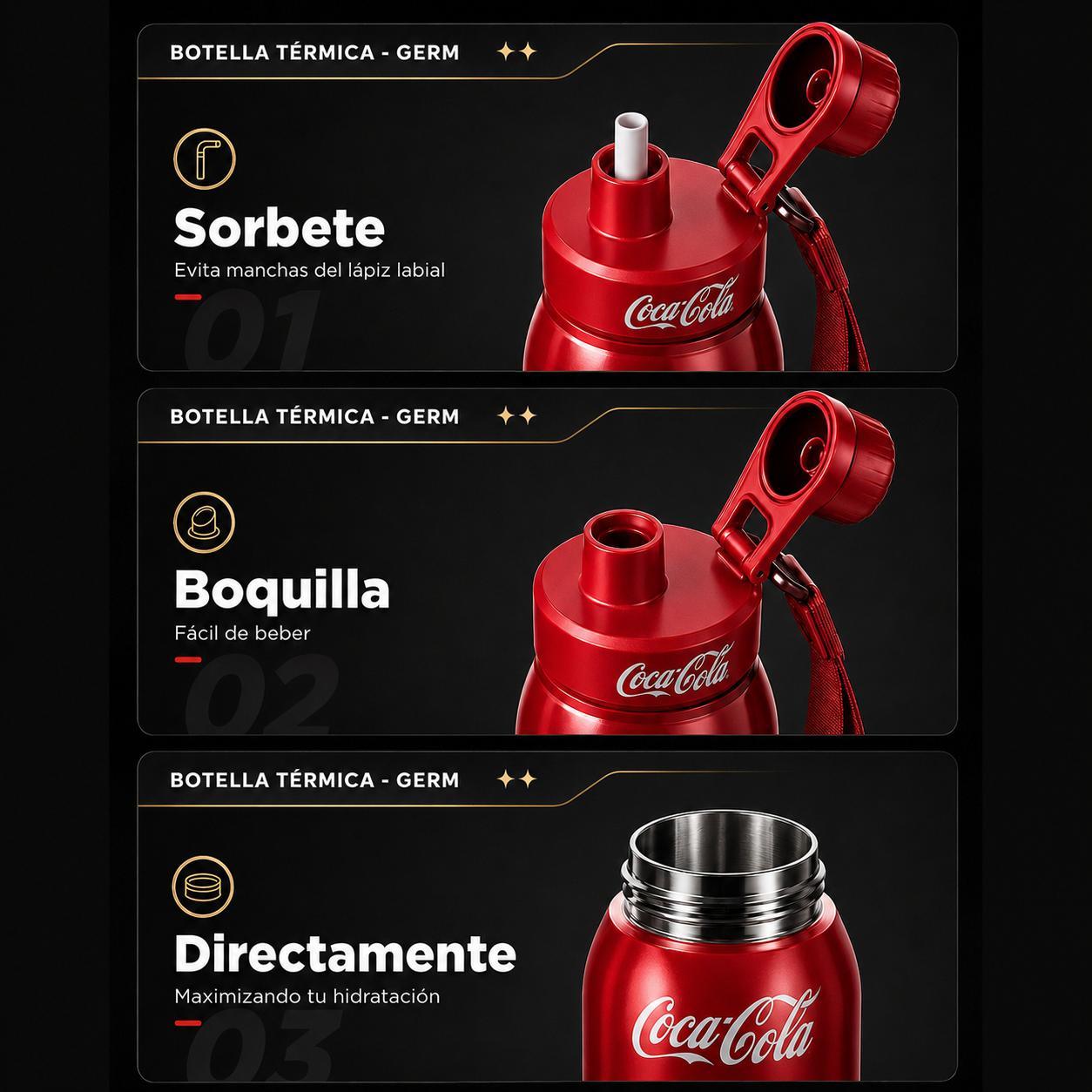 Termo Inoxidable GERM Coca-Cola 580 ML RED Clasic Edition