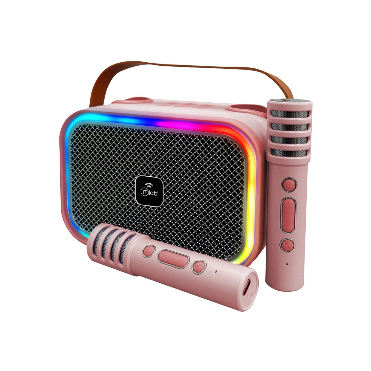 Karaoke Infantil RGB con 2 Micrófonos Inalámbricos Pink My Lil Dual Voice