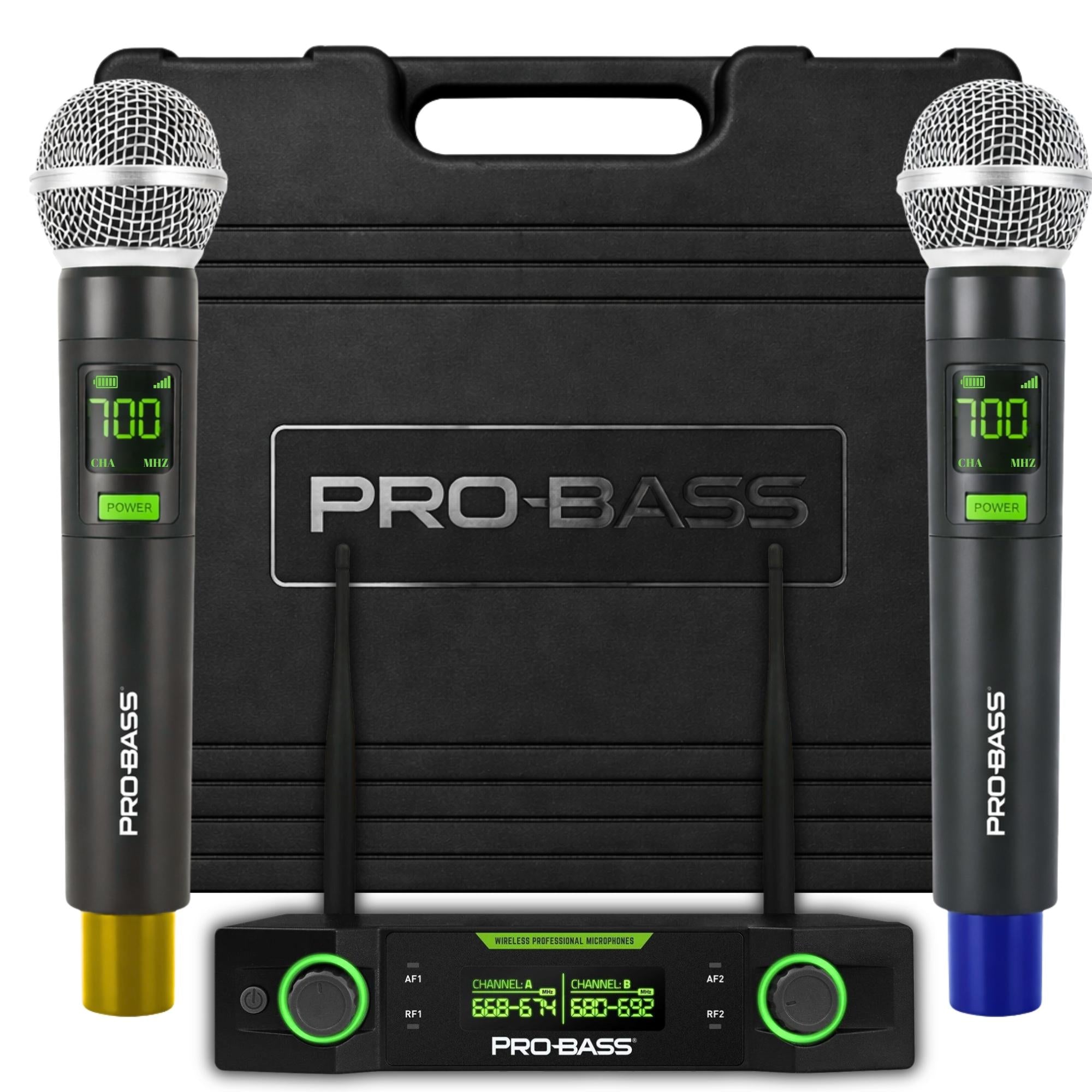 Pack de 2 Micrófonos Inalámbricos Profesionales PROBASS UHF