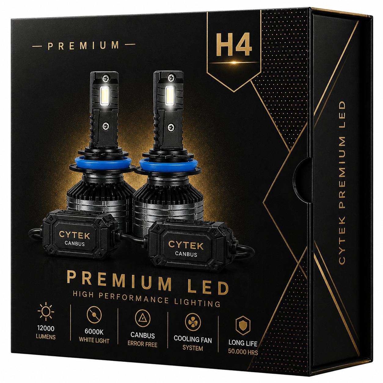 Kit de Luces Turbo LED H4 Canbus 65W Premium Ligth 12000Lm