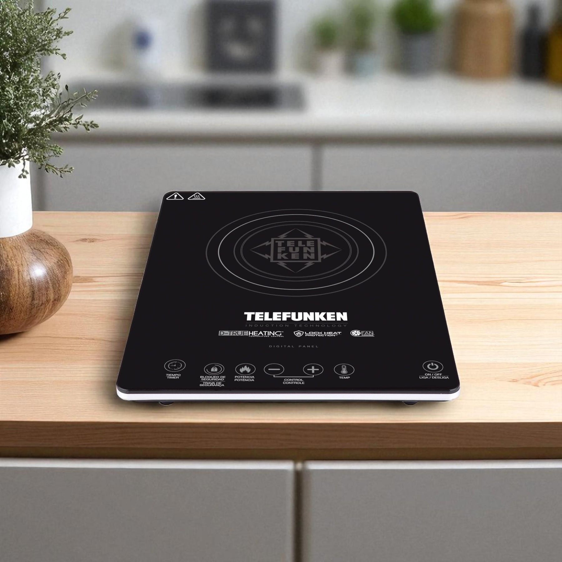 Cocina Eléctrica Encimera de Inducción Touch 2100W/ 60°/240°