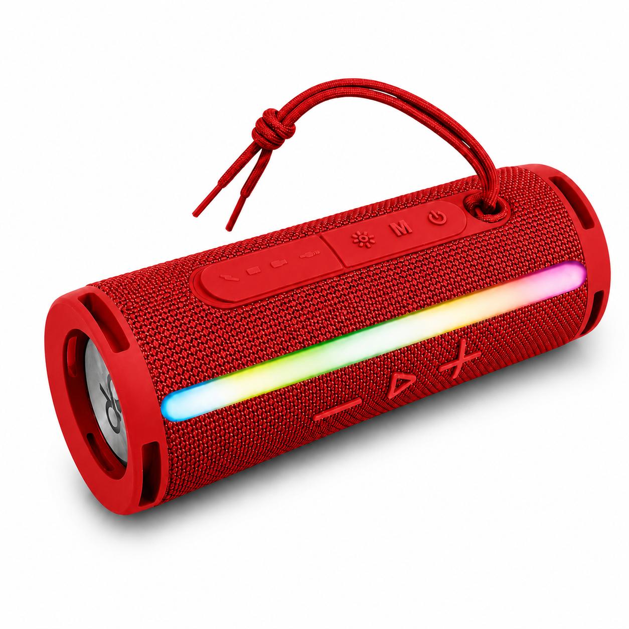 Parlante Portátil Bluetooth TWS Iluminación RGB 10W Rojo 12Hrs