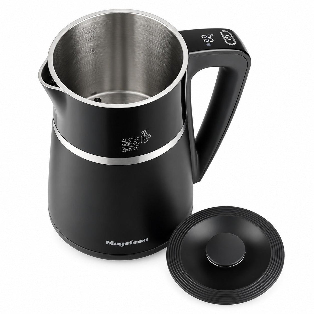 Hervidor Eléctrico 1.7L Inox 2200W con Temperatura Ajustable