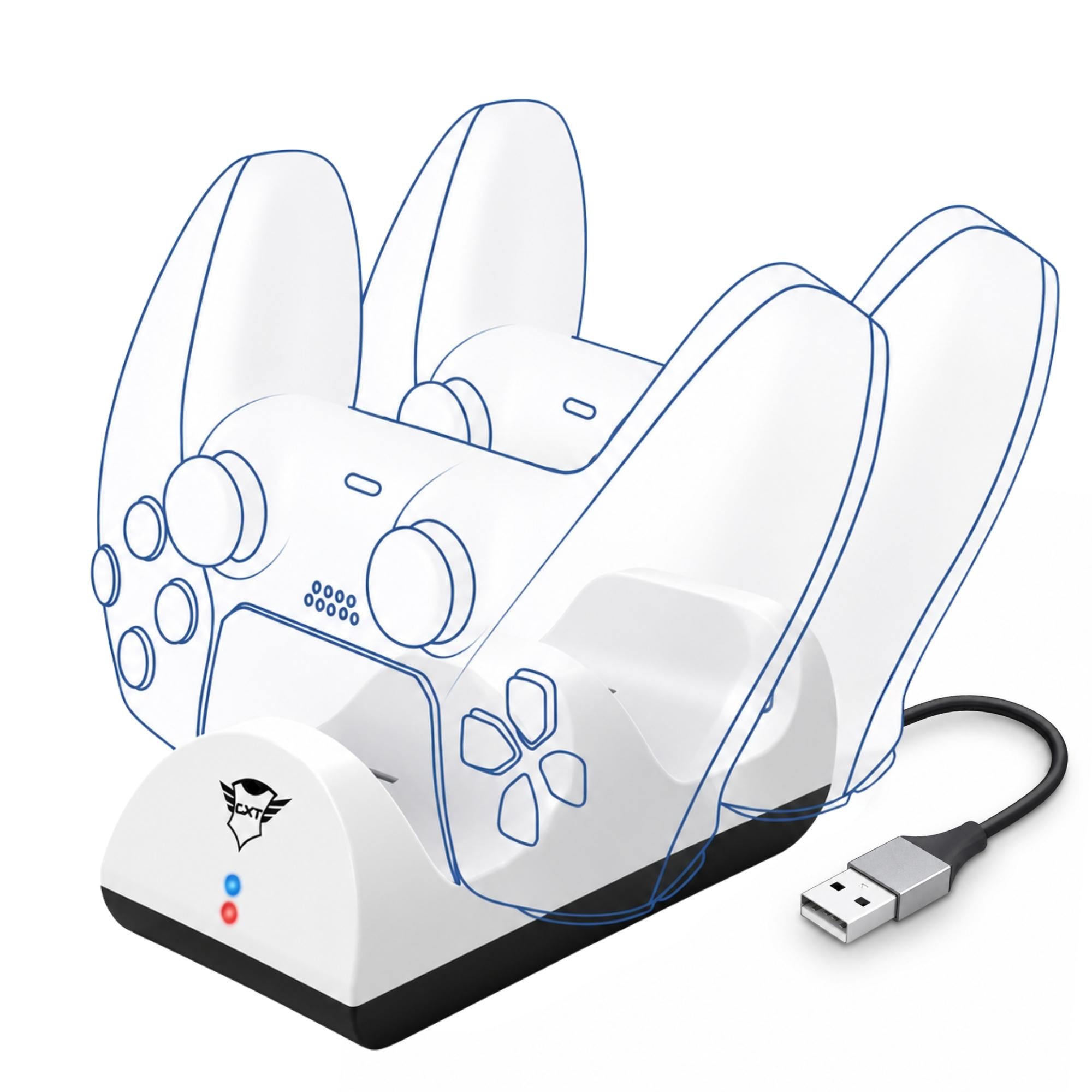 Base Carga Dual para Controles PS5 DualSense Trust GXT 254