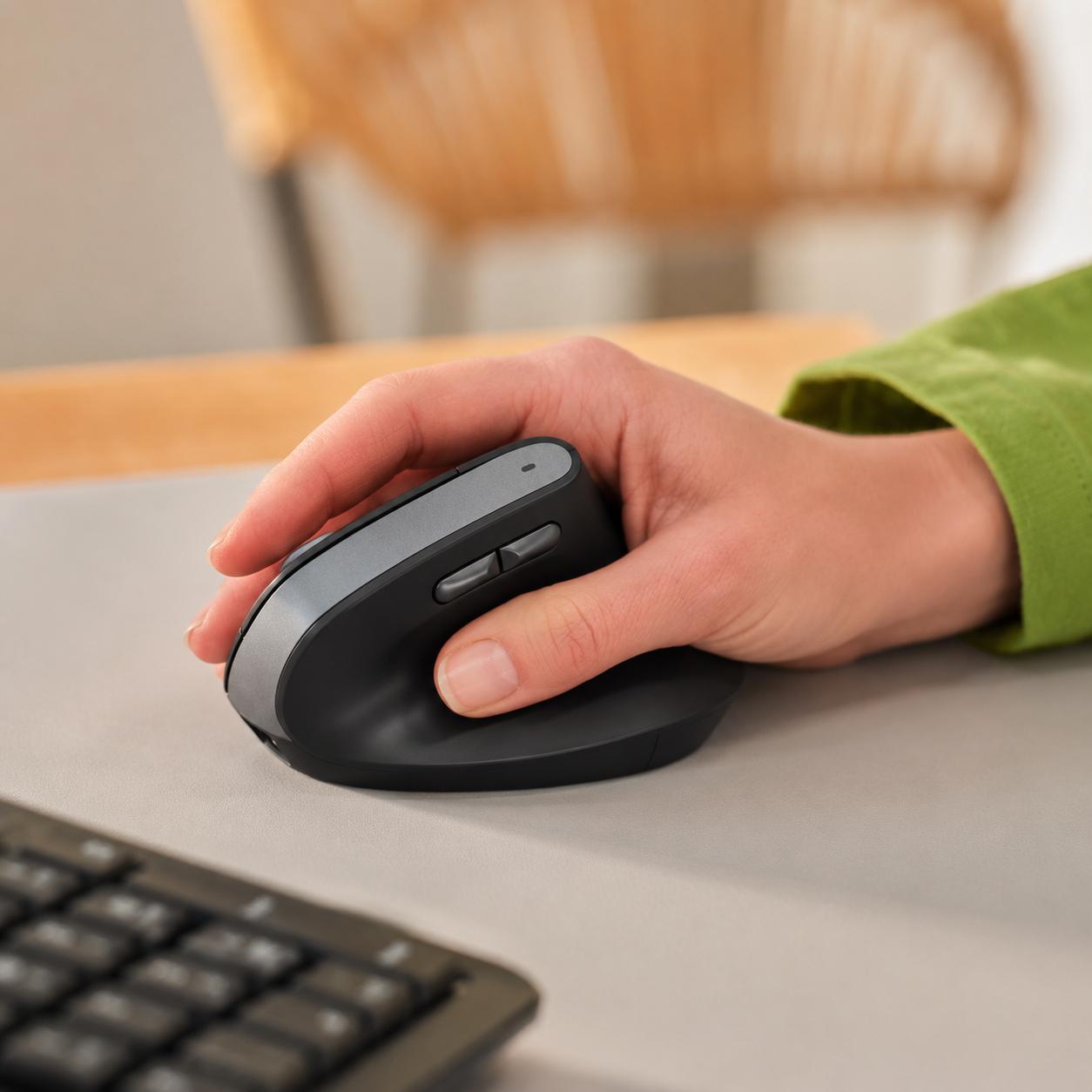 Mouse Vertical Inalámbrico Trust Bayo II Recargable Ergonomico