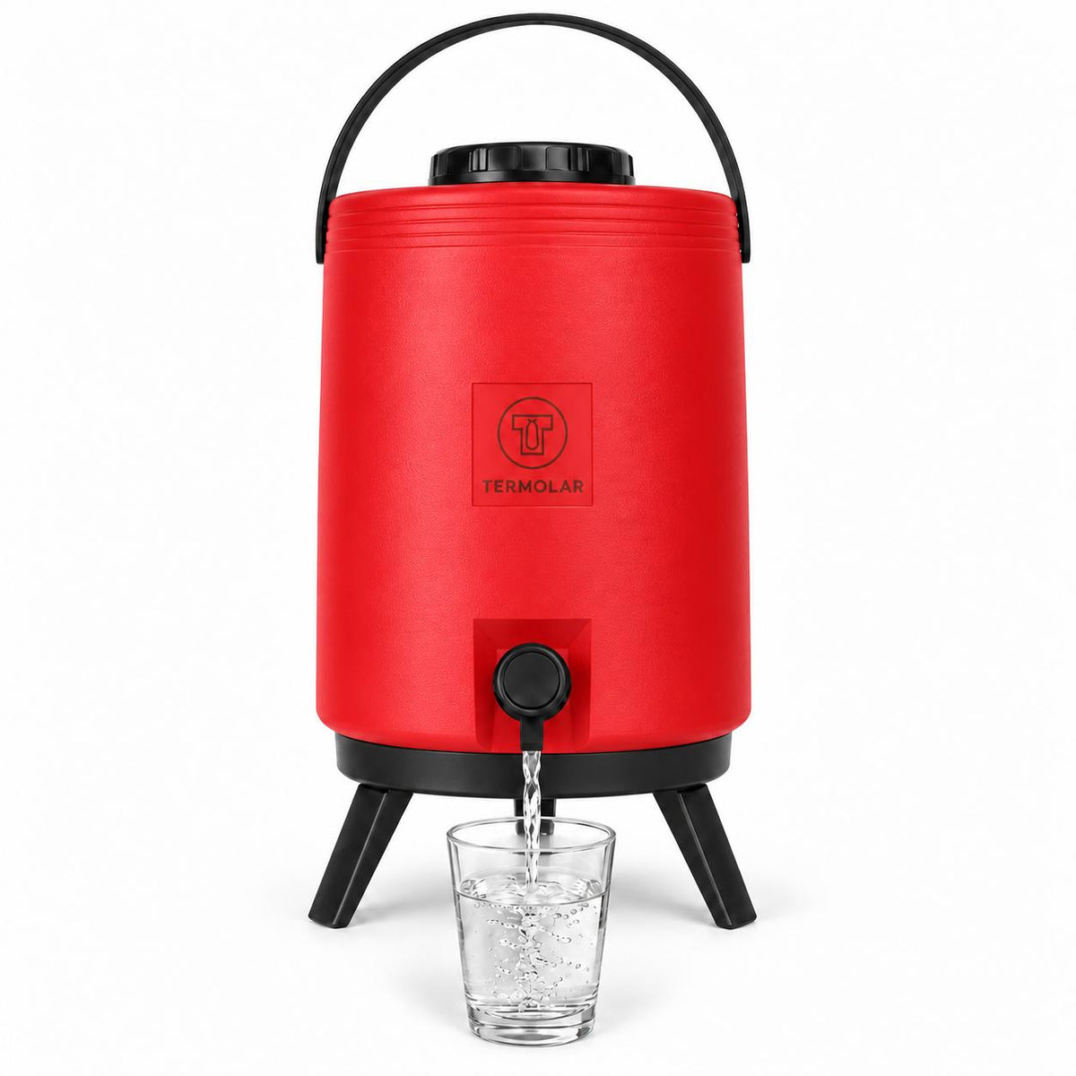 Maxi Termo Termolar 12 Litros Rojo con Llave y Asa
