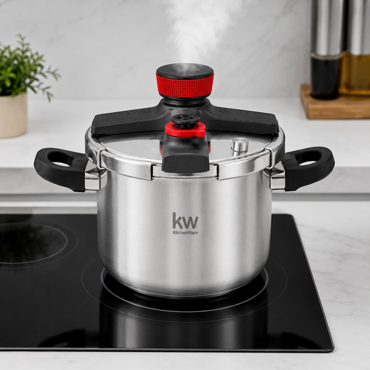 Olla a Presión KW Oxford 8LT Acero Inoxidable Triple Válvula