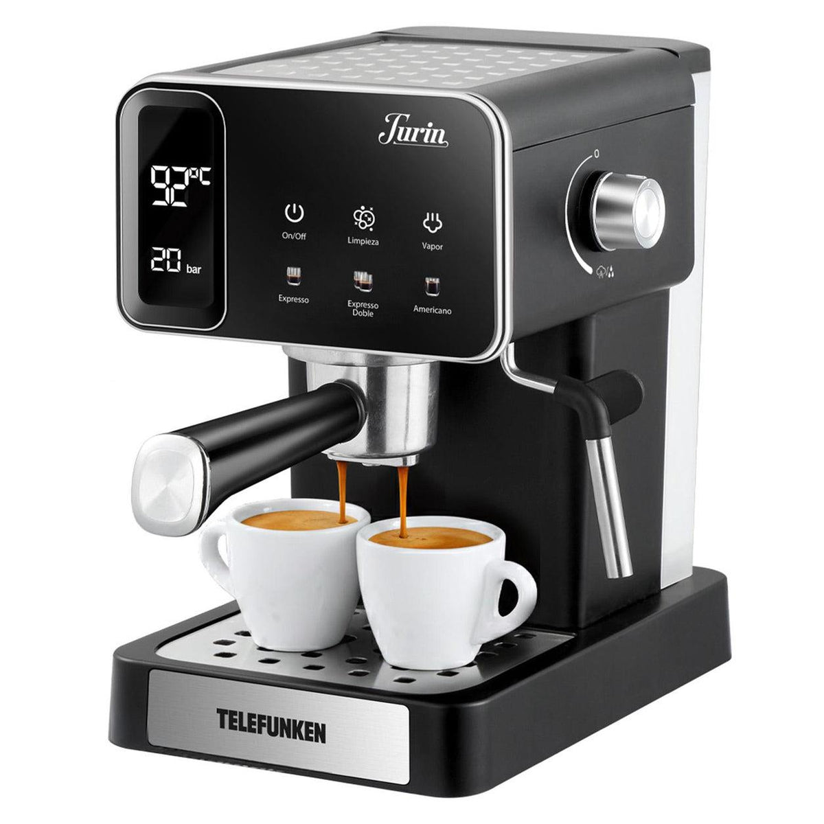 Cafetera Espresso Digital 1350W con Vaporizador Turin