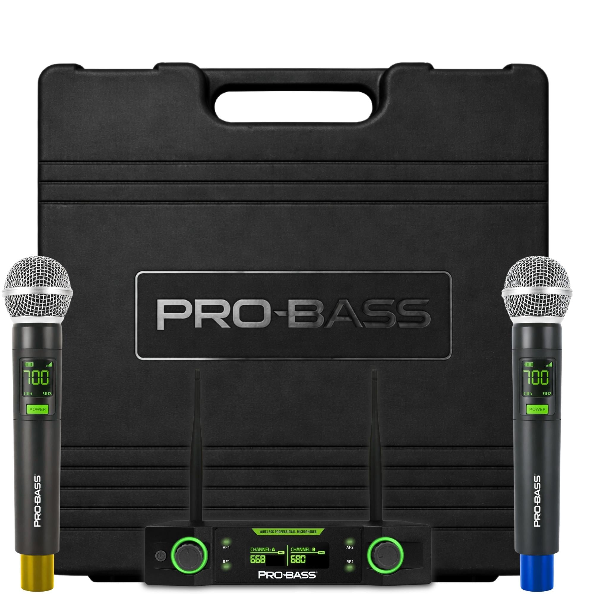 Pack de 2 Micrófonos Inalámbricos Profesionales PROBASS UHF