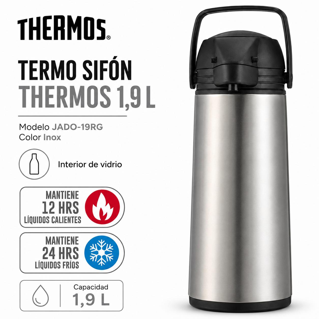 Termo Sifón de Líquidos Jado 1.9L Thermos 12H HOT & 24H Cold