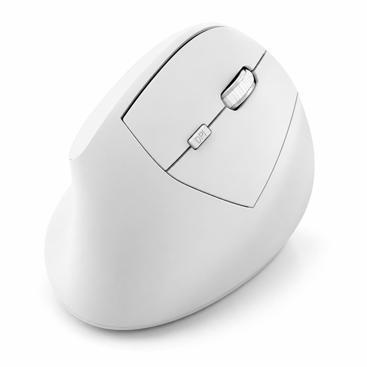Mouse Vertical Ergonómico Dual Wireless Recargable Blanco