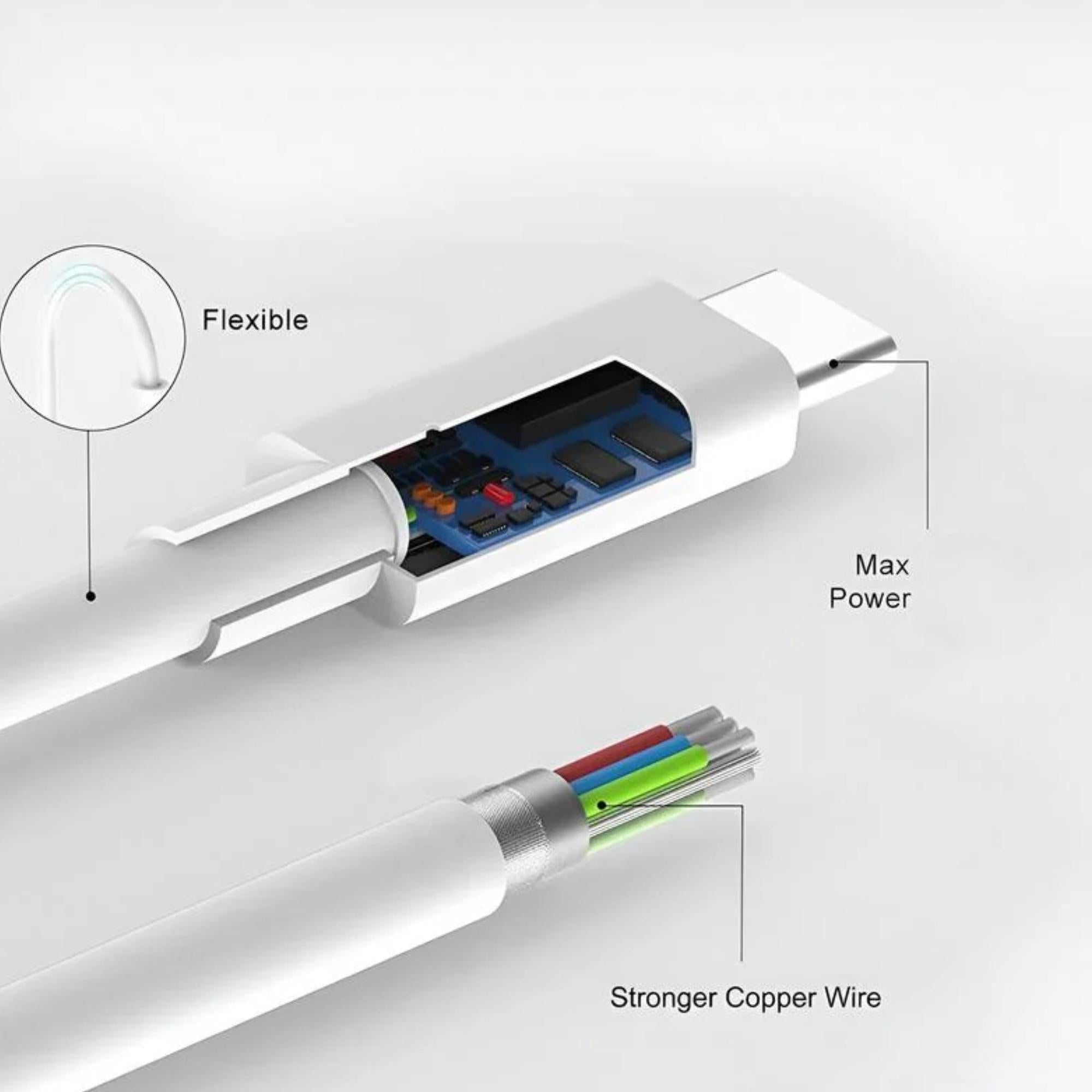 Cable de Datos USB-C a USB-C PD 100W Android Auto/CarPlay 1M