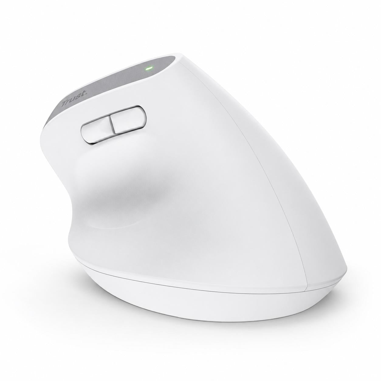 Mouse Vertical Inalámbrico Dual Ergonómico Trust Bayo+ White