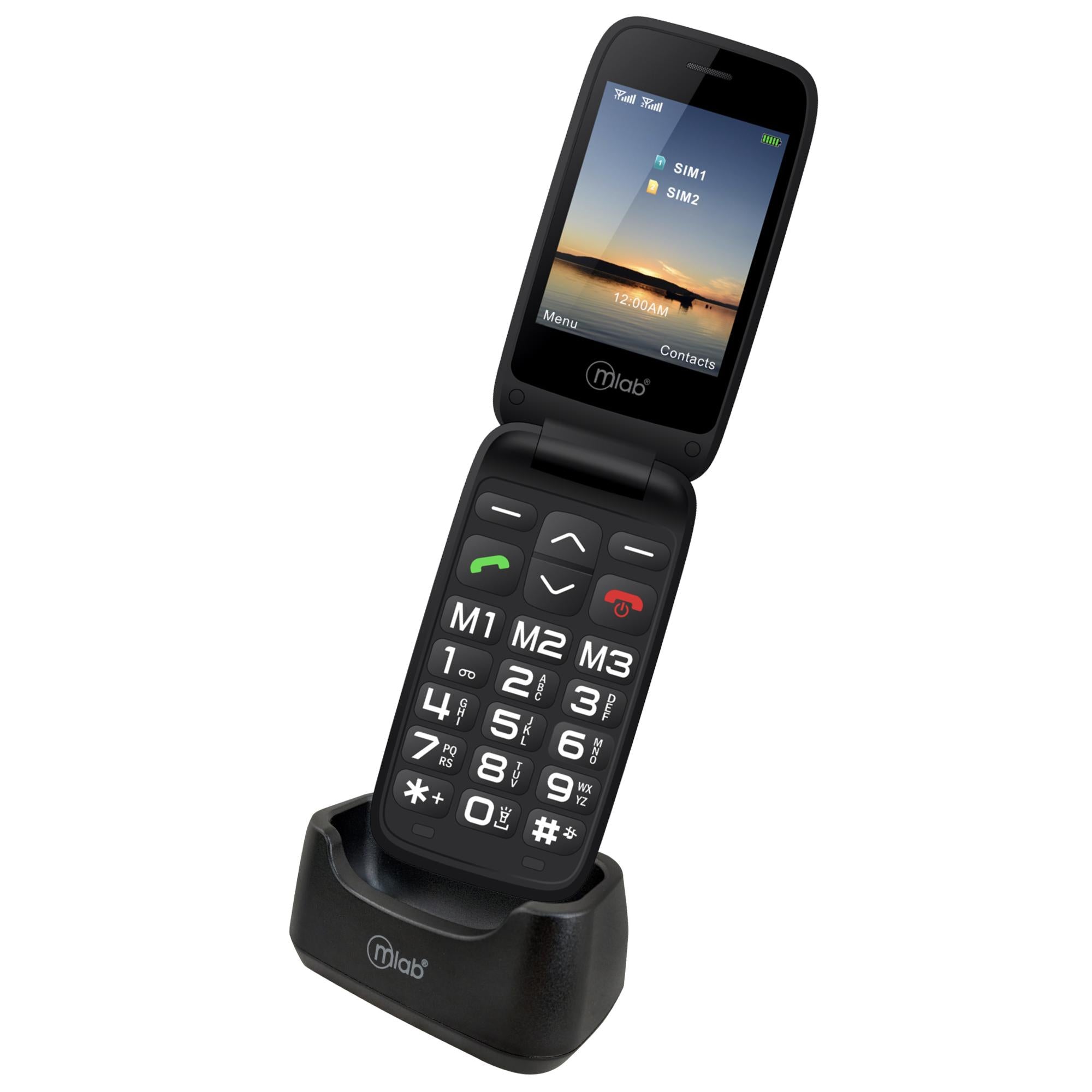 Teléfono Senior Adulto Mayor 4G Almeja con Base de Carga BK