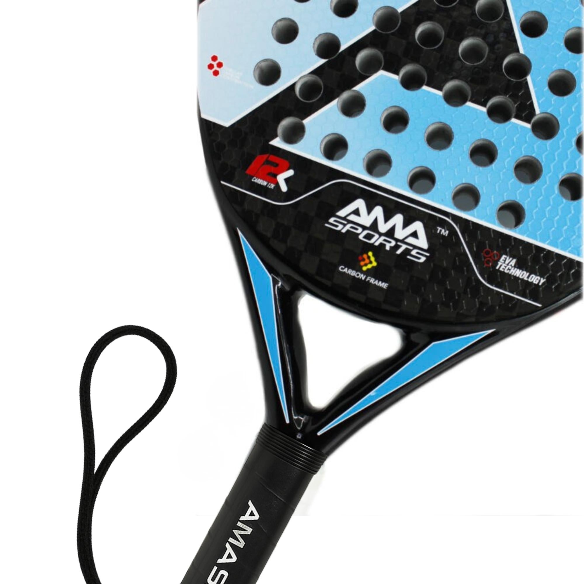 Pala de Padel de Fibra de Carbono Amasport 12K Omeglas