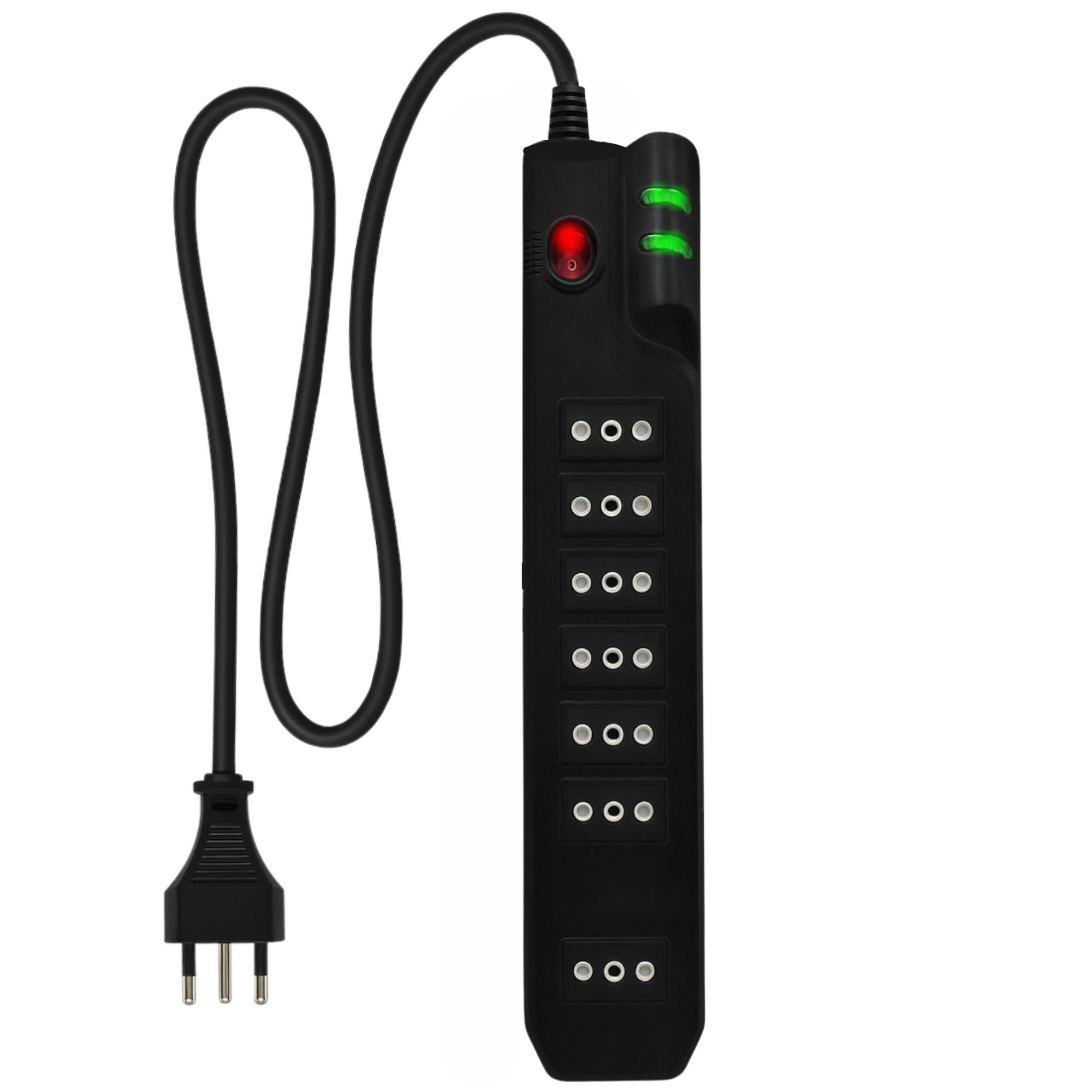Alargador 2.1MTS 7 Salidas con Proteciónde Voltaje 2500W SEC
