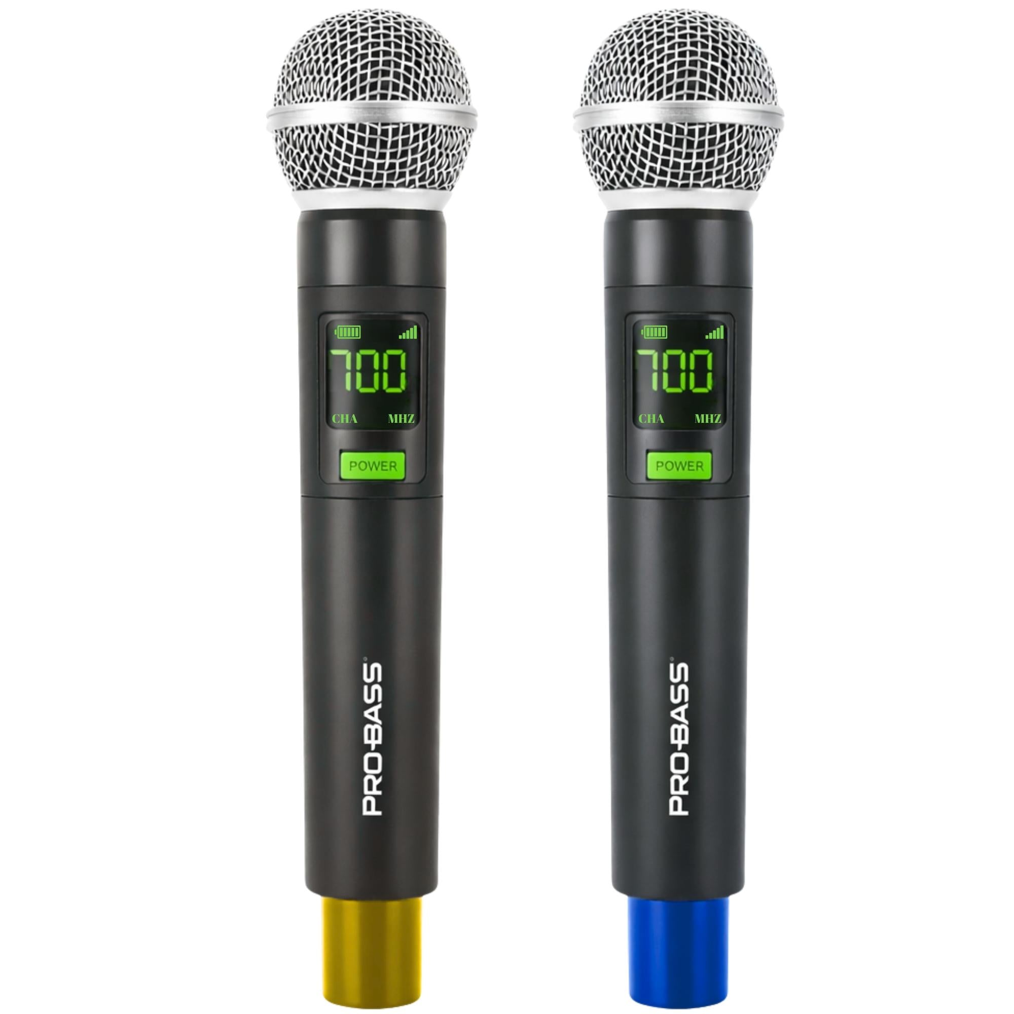 Pack de 2 Micrófonos Inalámbricos Profesionales PROBASS UHF