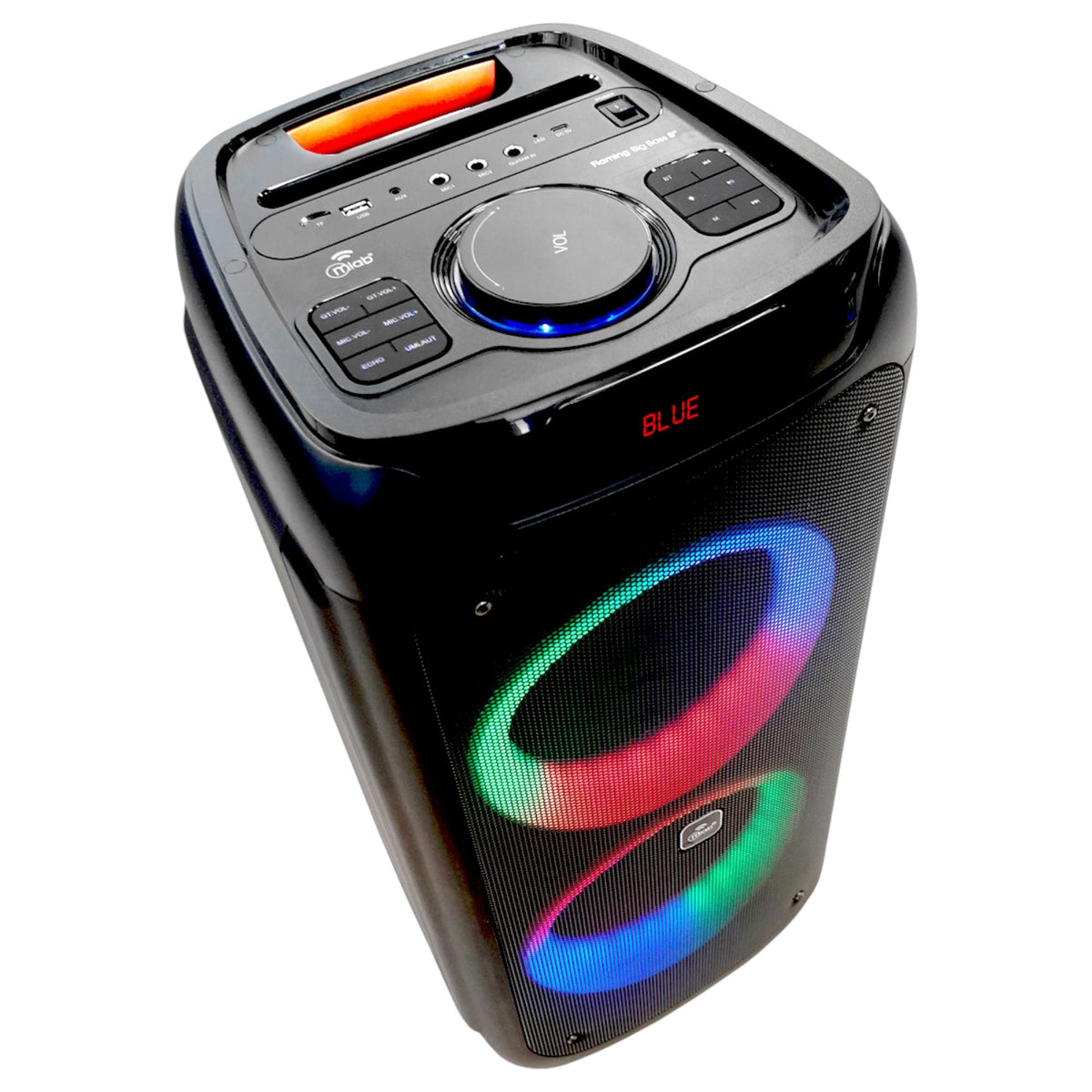 Parlante Karaoke Flaming BIG BASS Dual 8" MicWireless 60WRMS 09566