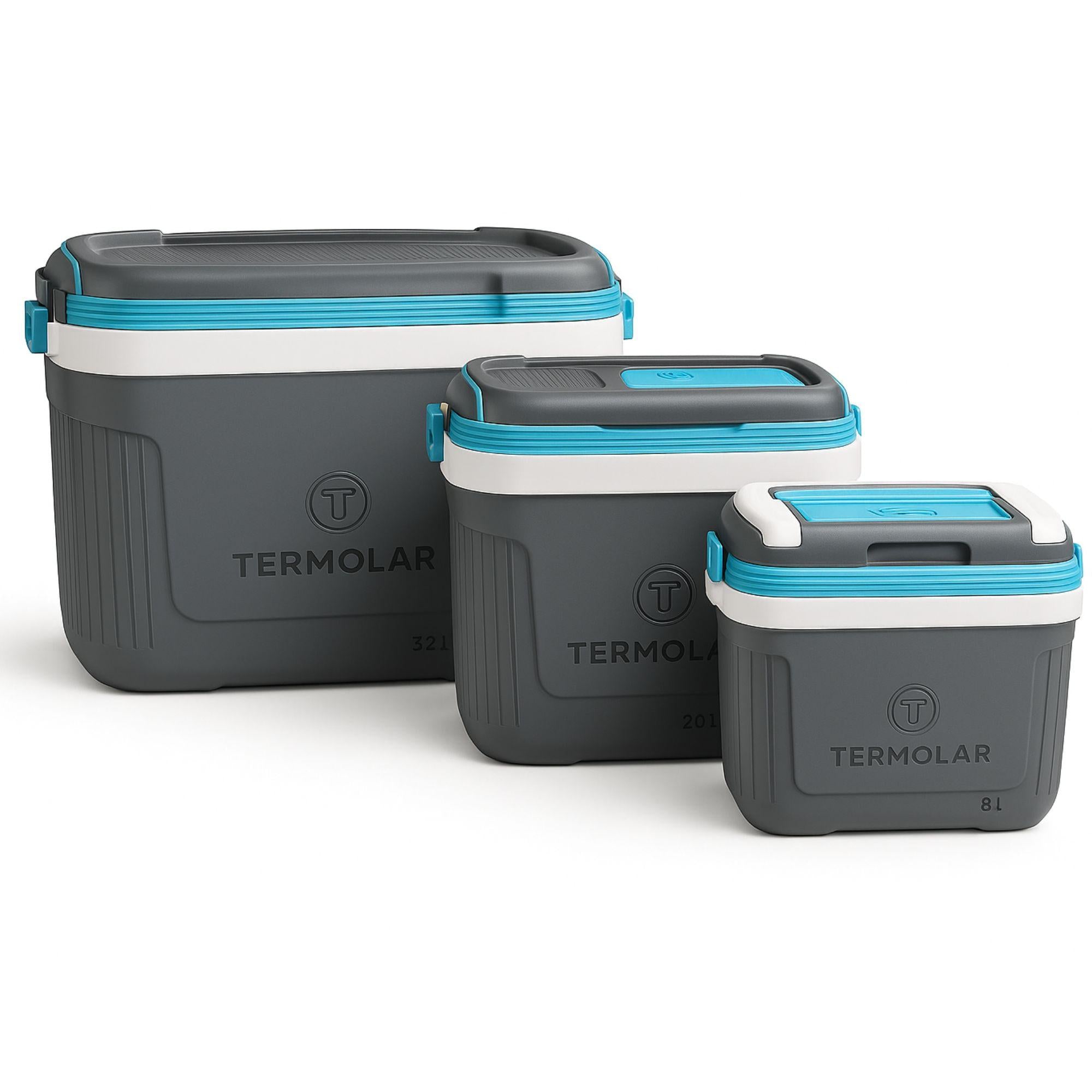 Kit de 3 Neveras AirFlow 12H Frio/ 24 Caliente 32L- 20L- 8L Termolar Gris