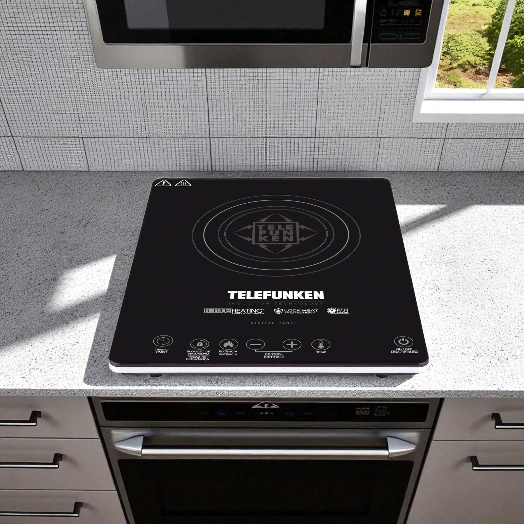 Cocina Eléctrica Encimera de Inducción Touch 2100W/ 60°/240°