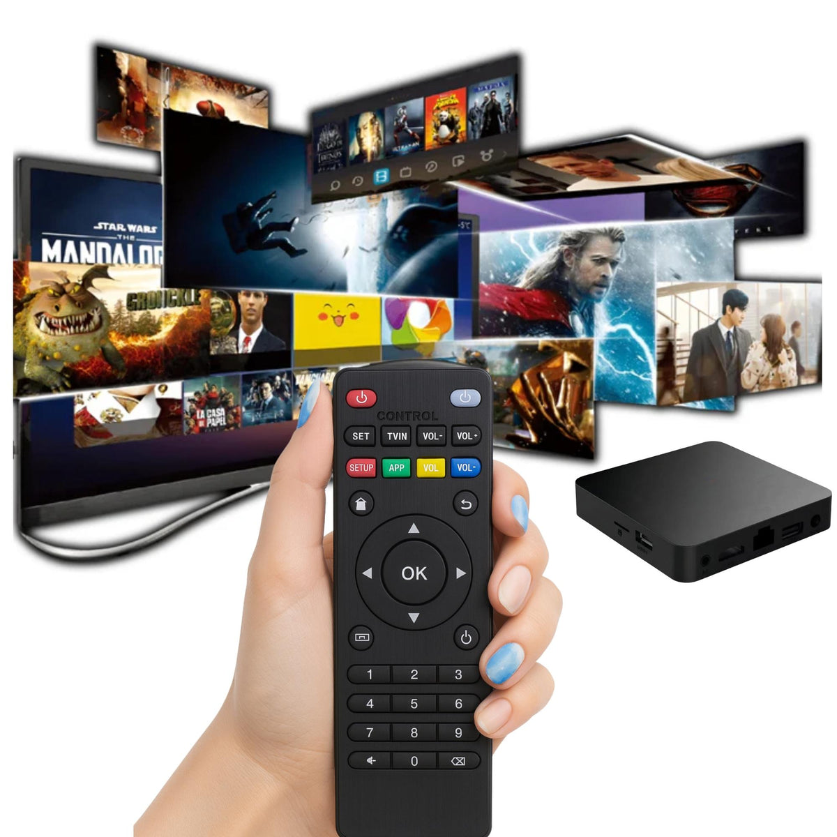 TV Box 4K Android 14 Quad-Core 8GB/128GB ChromeCast Built-in