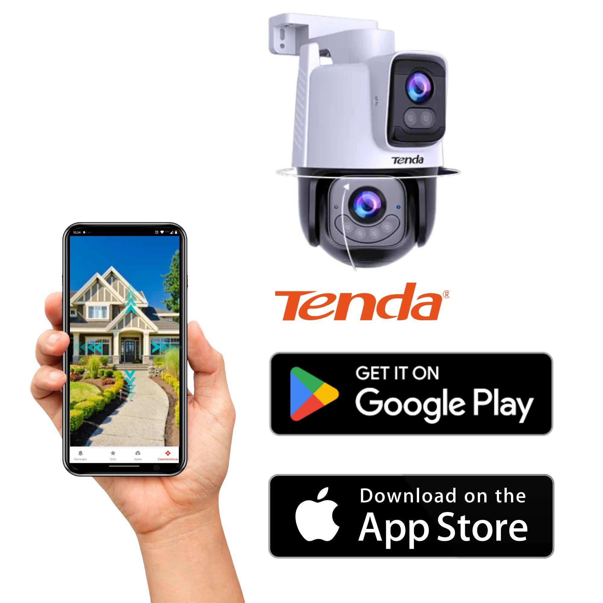 Cámara de Seguridad Outdoor Dual 360° Tenda CH9 FHD / WIFI-6