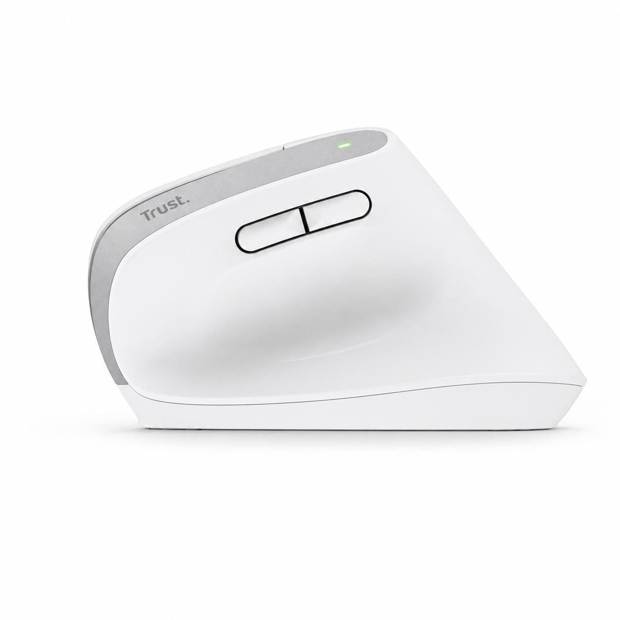 Mouse Vertical Inalámbrico Dual Ergonómico Trust Bayo+ White