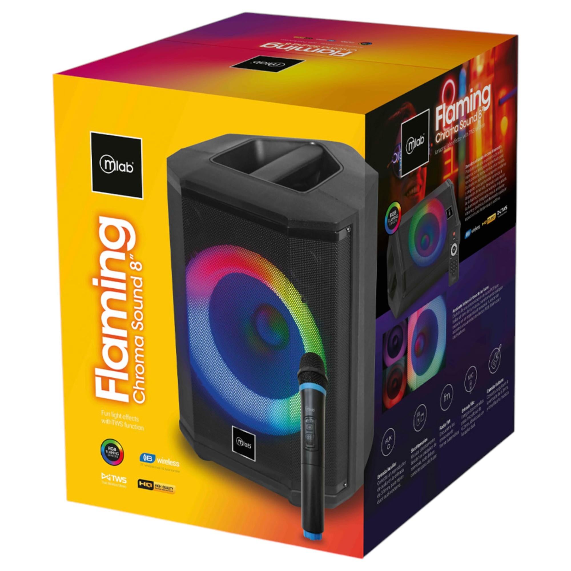 Parlante Bluetooth Flaming Chroma RGB 40W RMS c/Mic Wireless