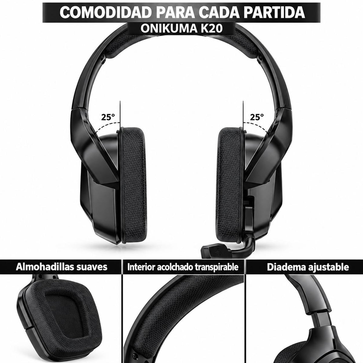 AUDIFONO GAMER ONIKUMA BLACK EDITION