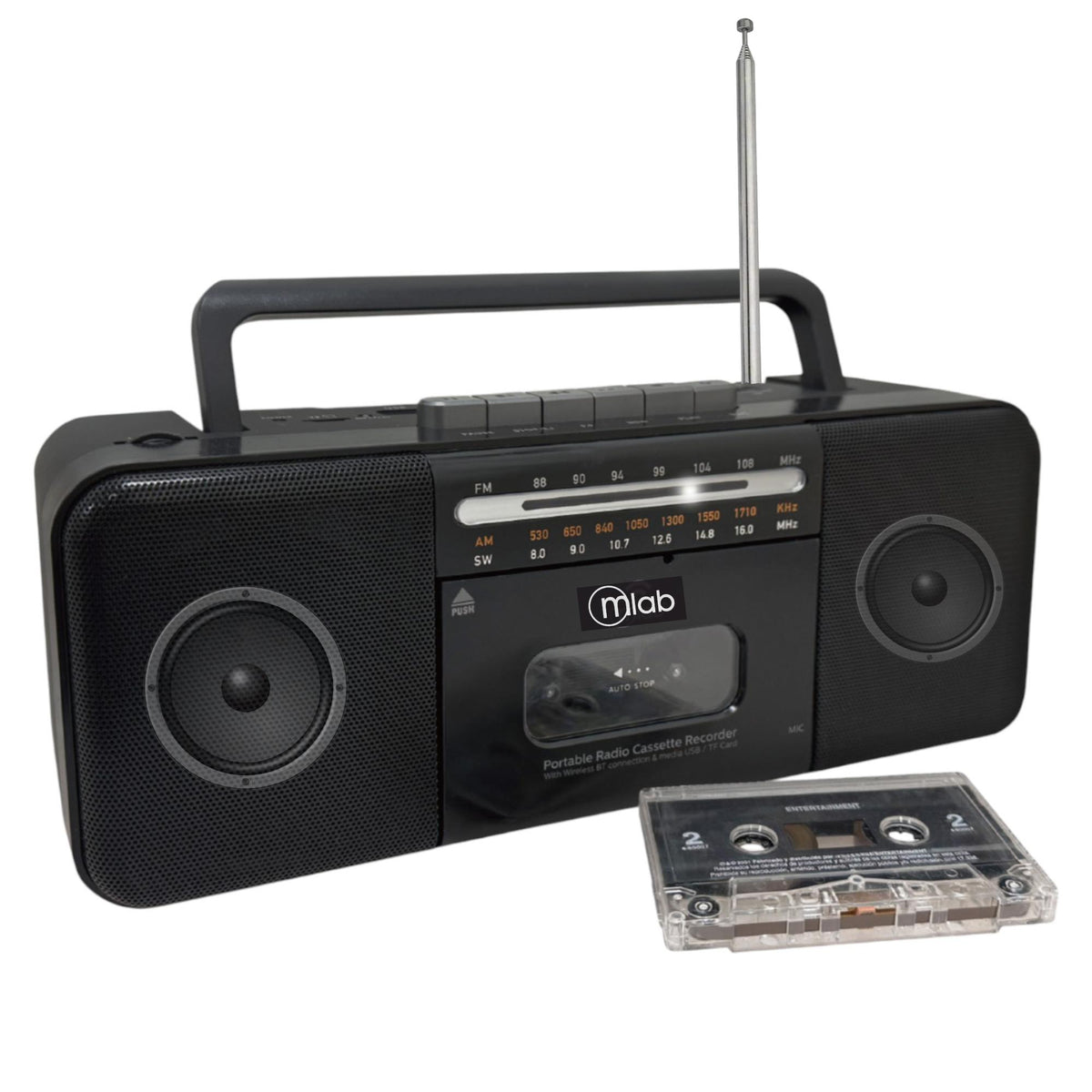 Radio AM/ FM/ BT/ Mp3/ Bluetooth Con Cassette CF-28 Old Time 1980'S