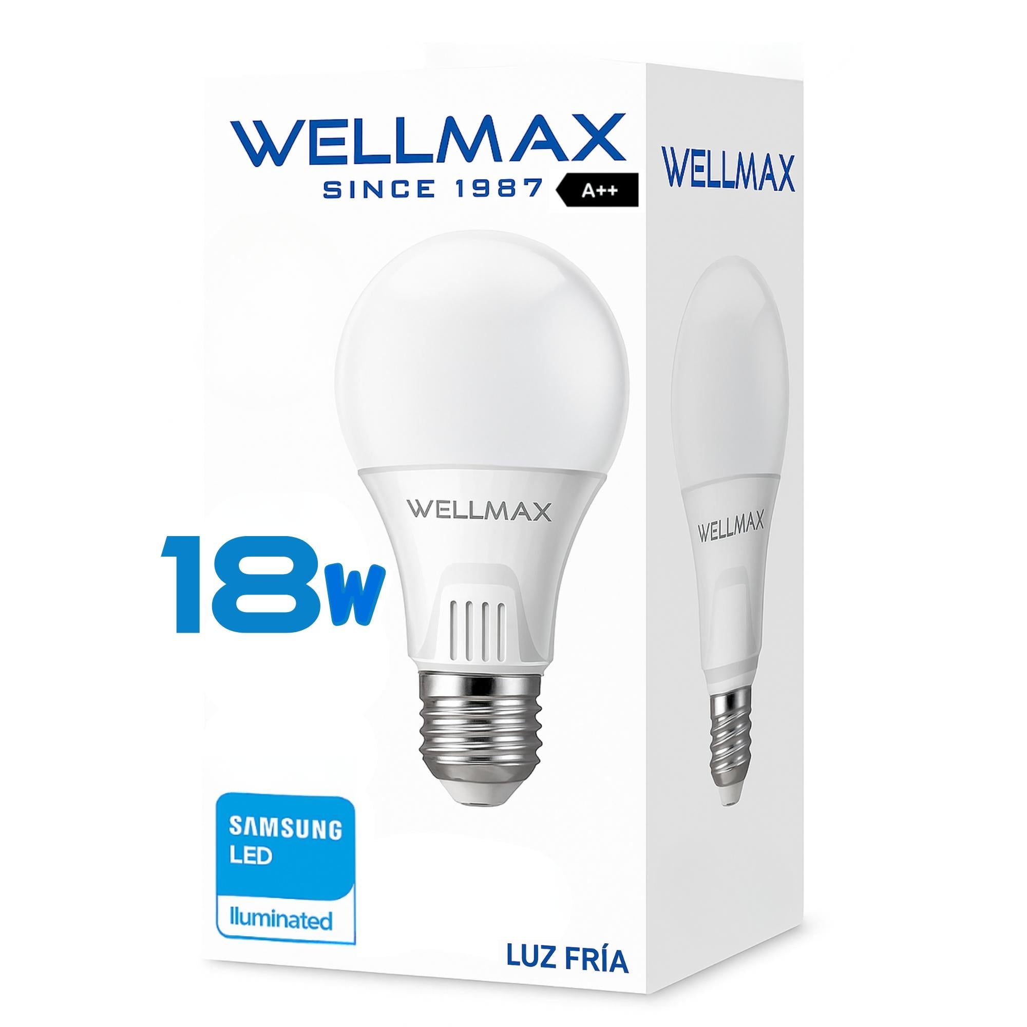 Ampolleta Led Samsung Wellmax 18W HIGH POWER LUMENS LUZ FRIA