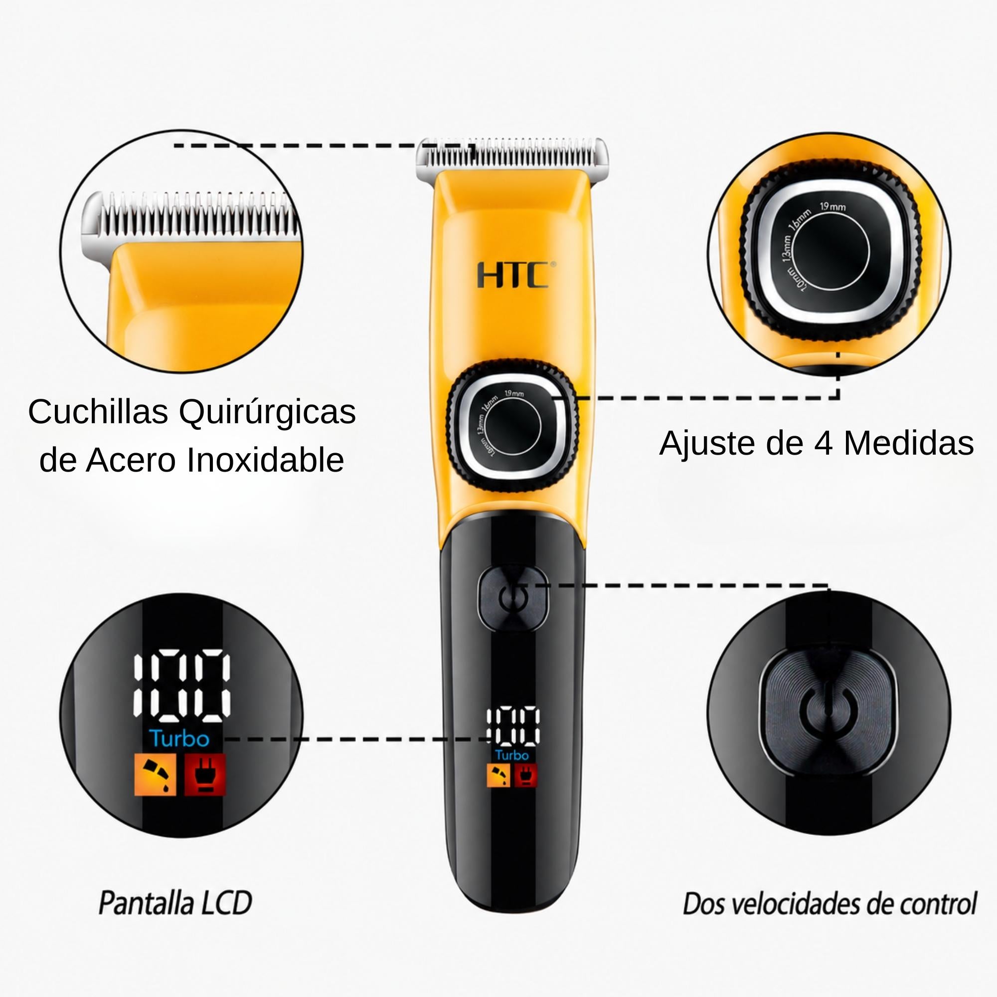 Cortadora de Pelo para Mascotas USB Recargable Cabezal Inox