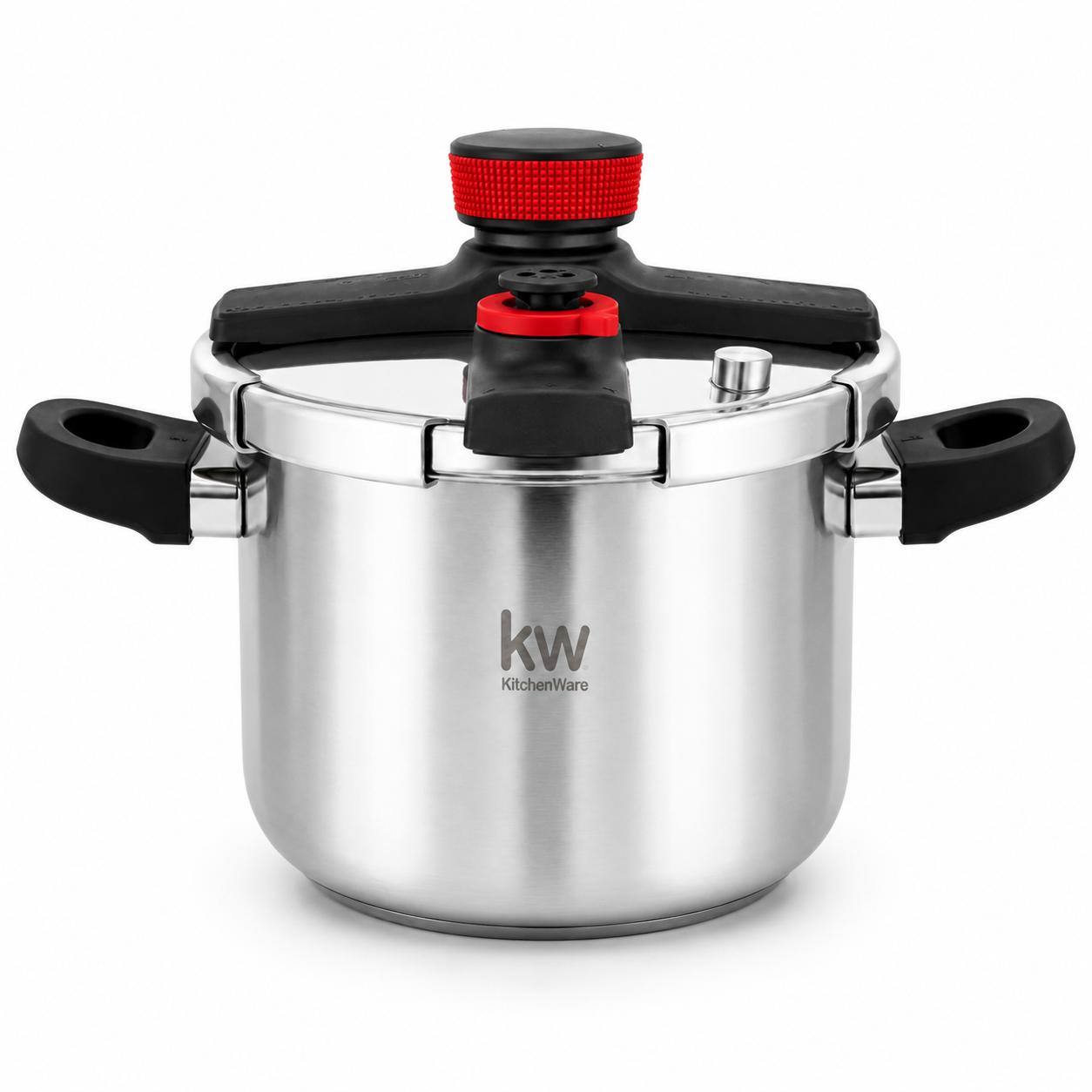 Olla a Presión KW Acero Inoxidable Oxford 6LT Triple Válvula