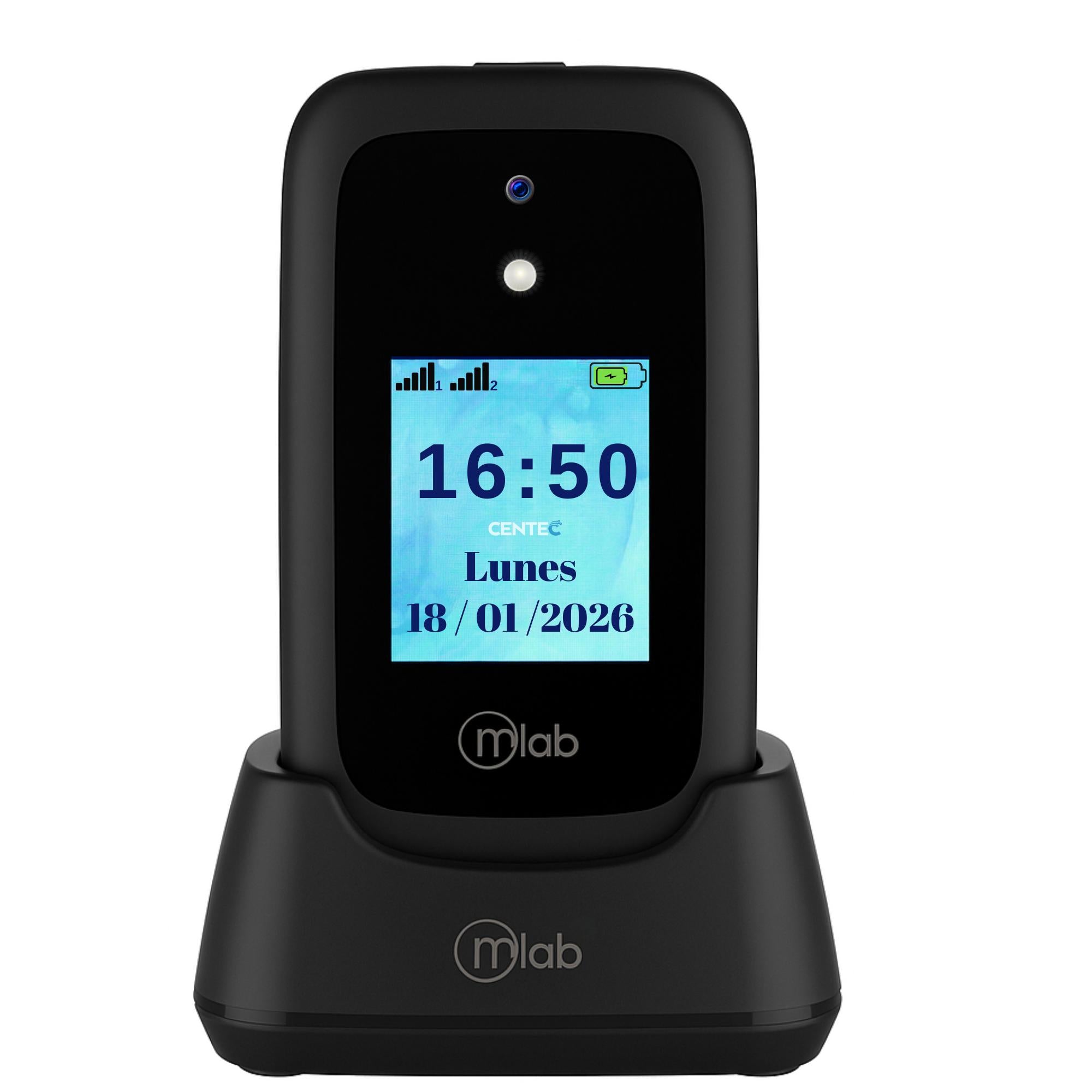 Teléfono Senior Adulto Mayor 4G Almeja con Base de Carga BK