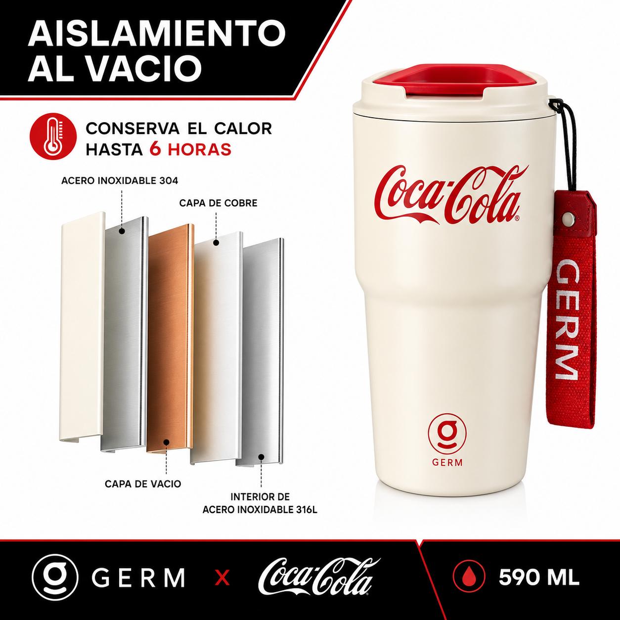Vaso Térmico MUG Germ Coca-Cola 590ML White Edition