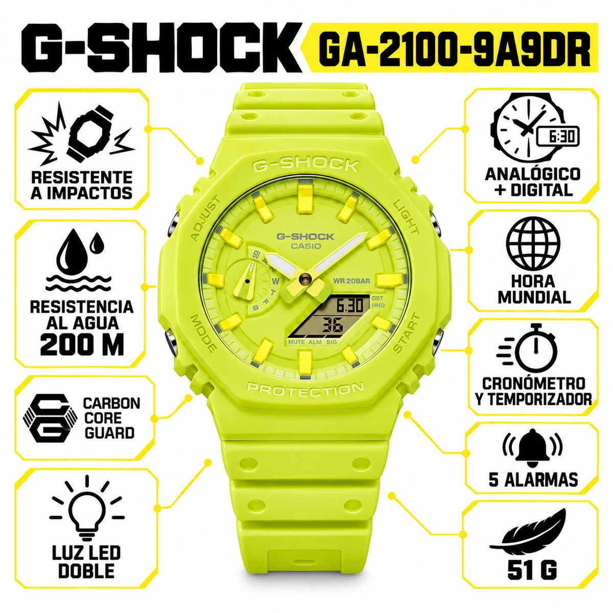 Reloj Deportivo G-SHOCK GA-2100-9A9DR