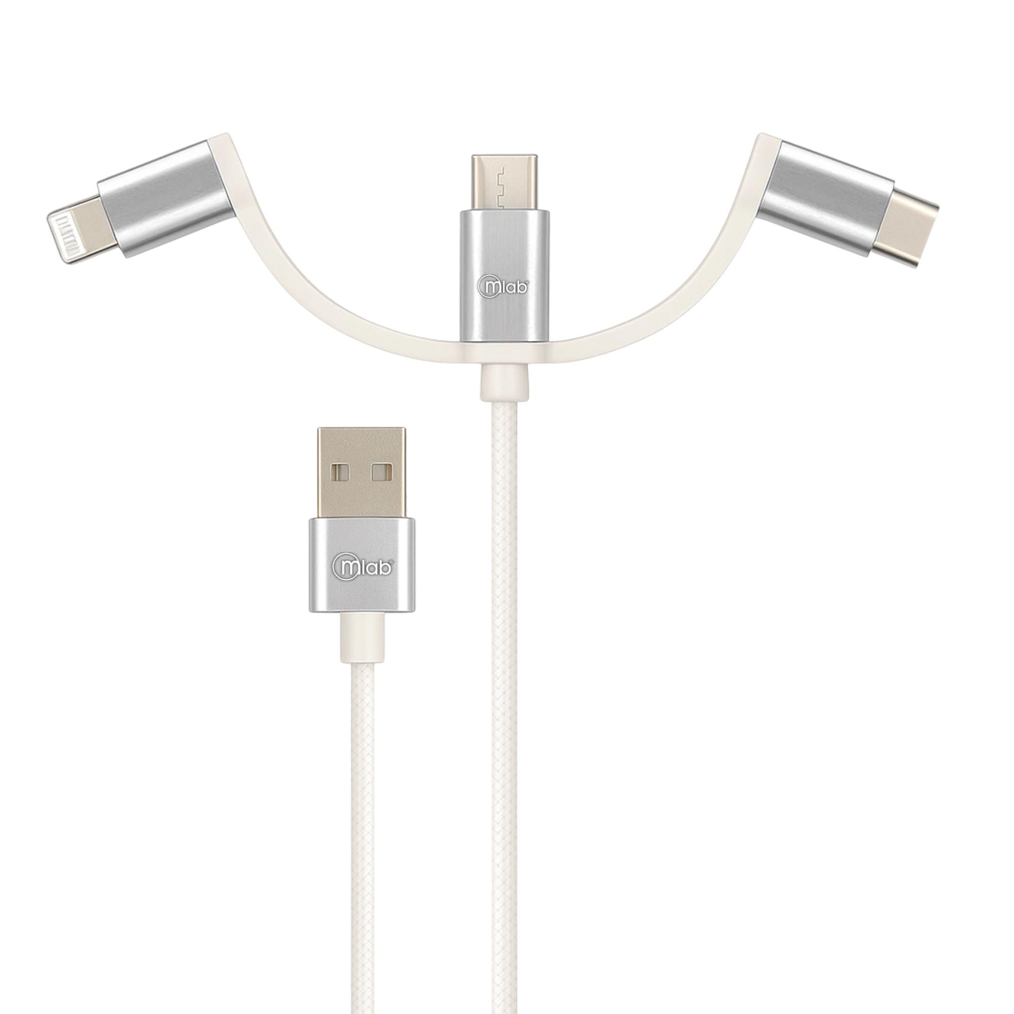 Cable 3en1 MFI Certificado para Iphone & Android Multipuerto
