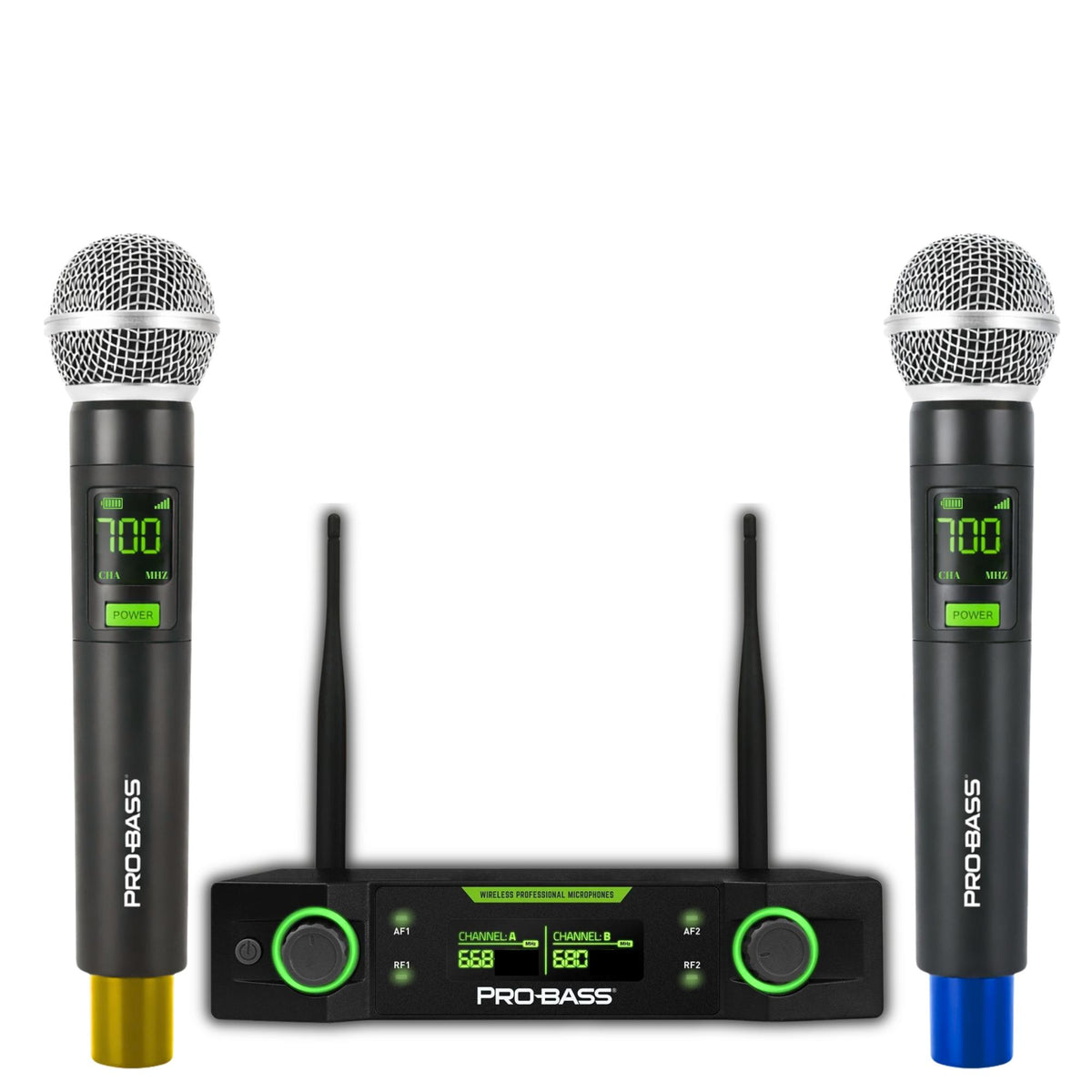 Pack de 2 Micrófonos Inalámbricos Profesionales PROBASS UHF