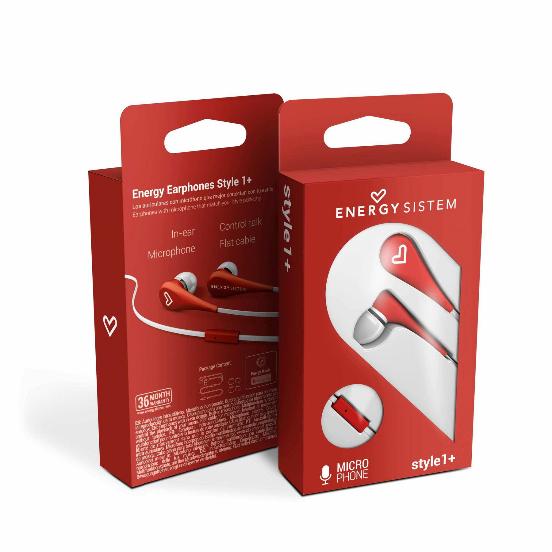 Audifonos Energy Sistem Earphones Style 1+ Red con Mic