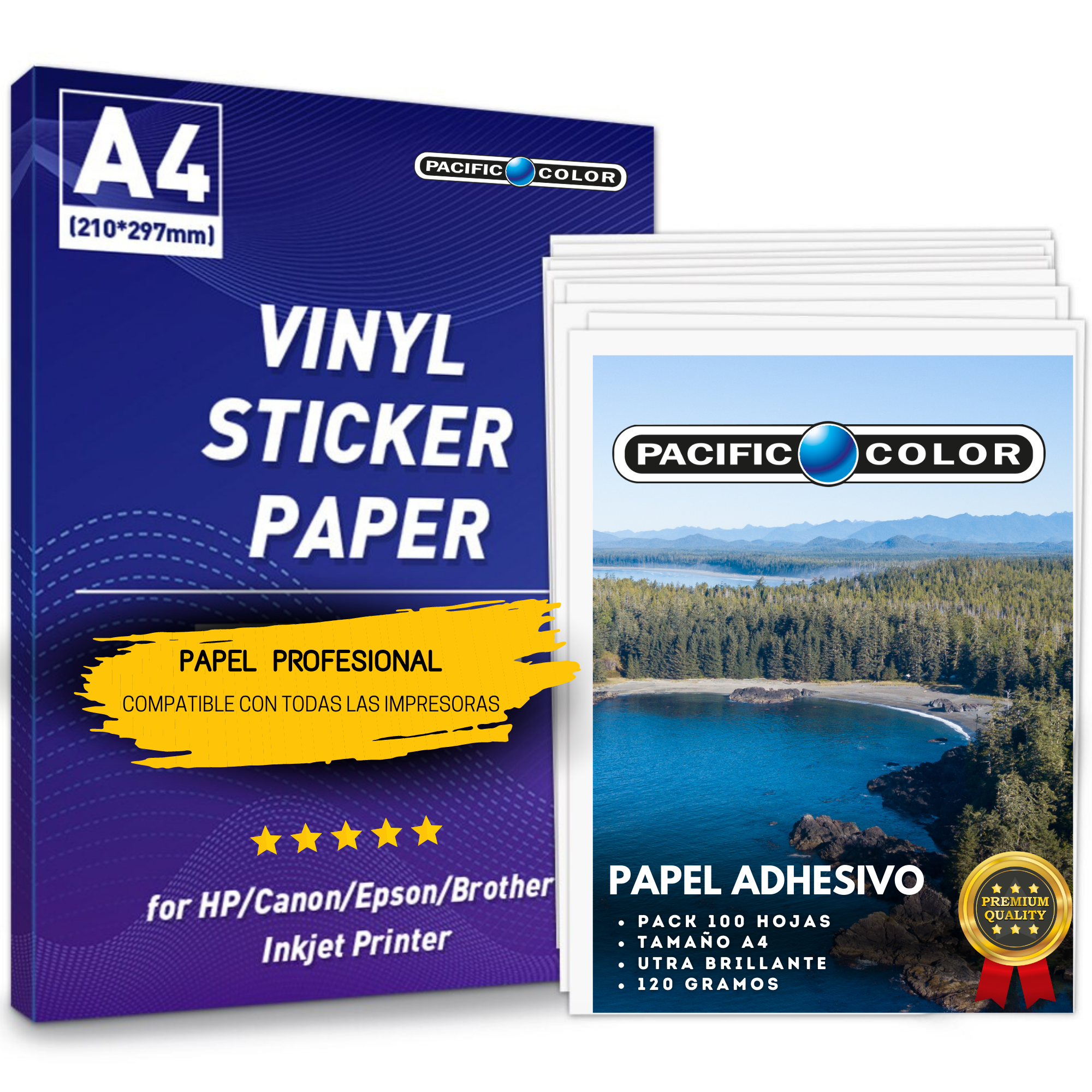 Papel Fotográfico Autoadhesivo 120g Premium A4 Pack 100 Hoja