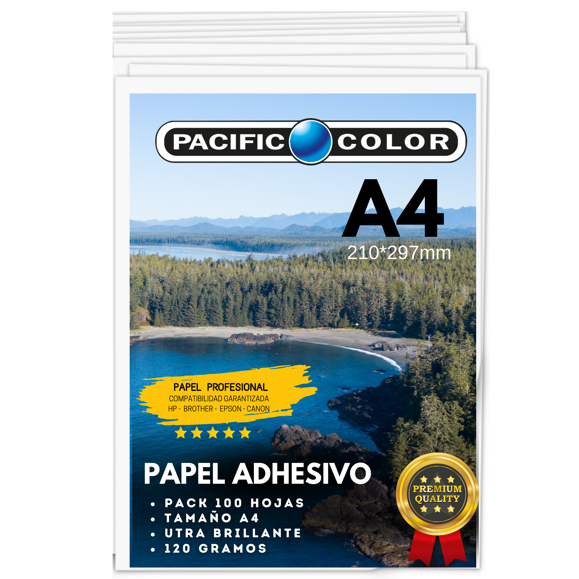 Papel Fotográfico Autoadhesivo 120g Premium A4 Pack 100 Hoja